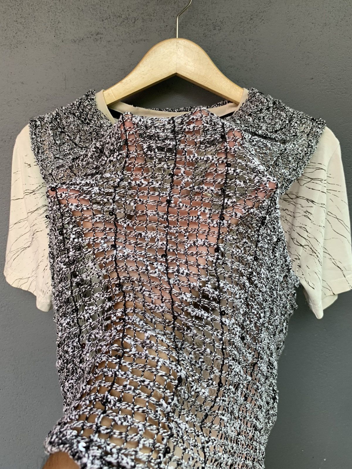 20471120 🖤BLACKFRIDAY🖤VINTAGE CROP OPEN KNITTED LIKE 🔥NANCY SPUGEN🔥 Size S / US 4 / IT 40 - 5 Thumbnail