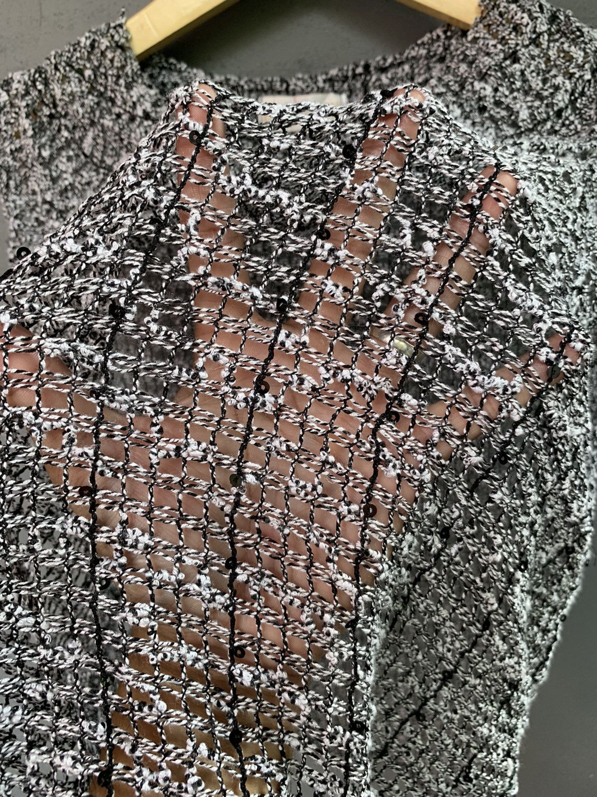 20471120 🖤BLACKFRIDAY🖤VINTAGE CROP OPEN KNITTED LIKE 🔥NANCY SPUGEN🔥 Size S / US 4 / IT 40 - 9 Thumbnail