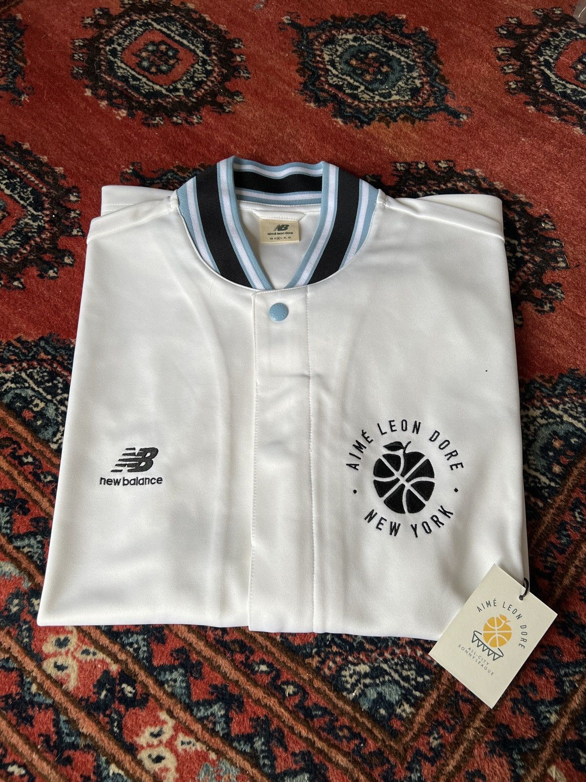 image of Aime Leon Dore x New Balance Masaryk Warm Up Top in White, Men's (Size Medium)