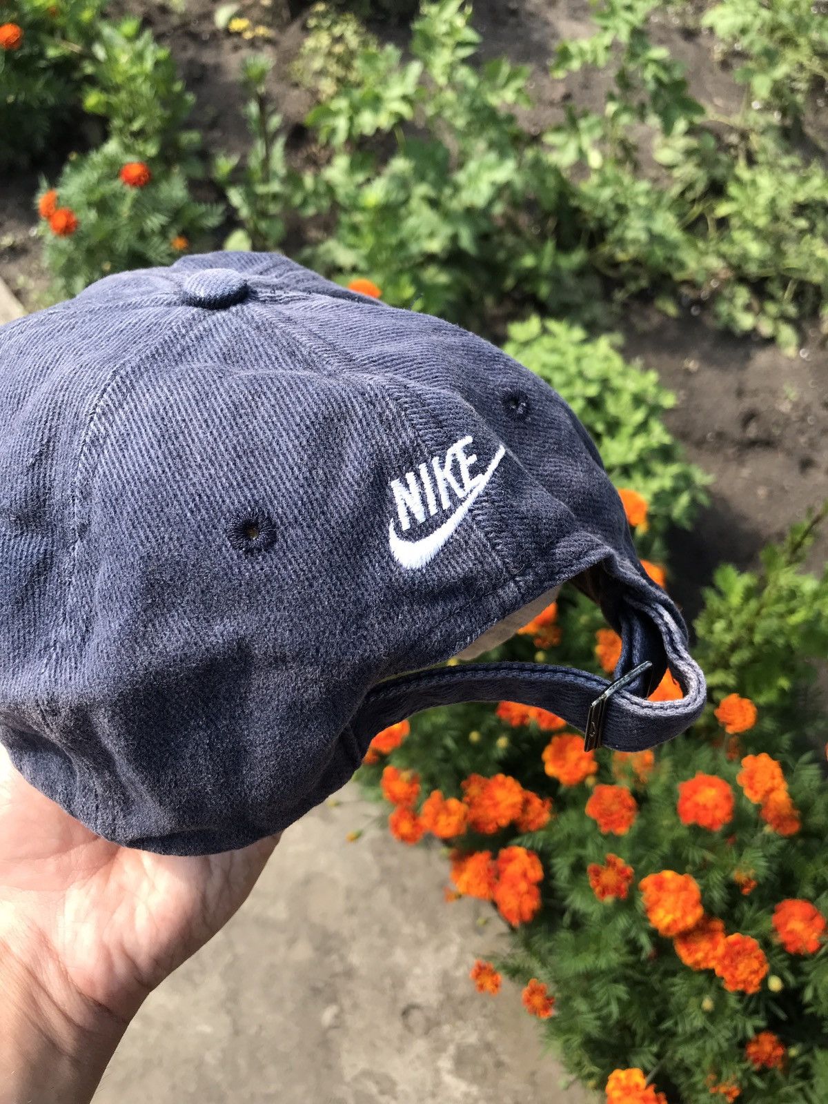 Nike × Vintage Nike Vintage 90s Distressed Big Swoosh Cap Size ONE SIZE - 5 Thumbnail