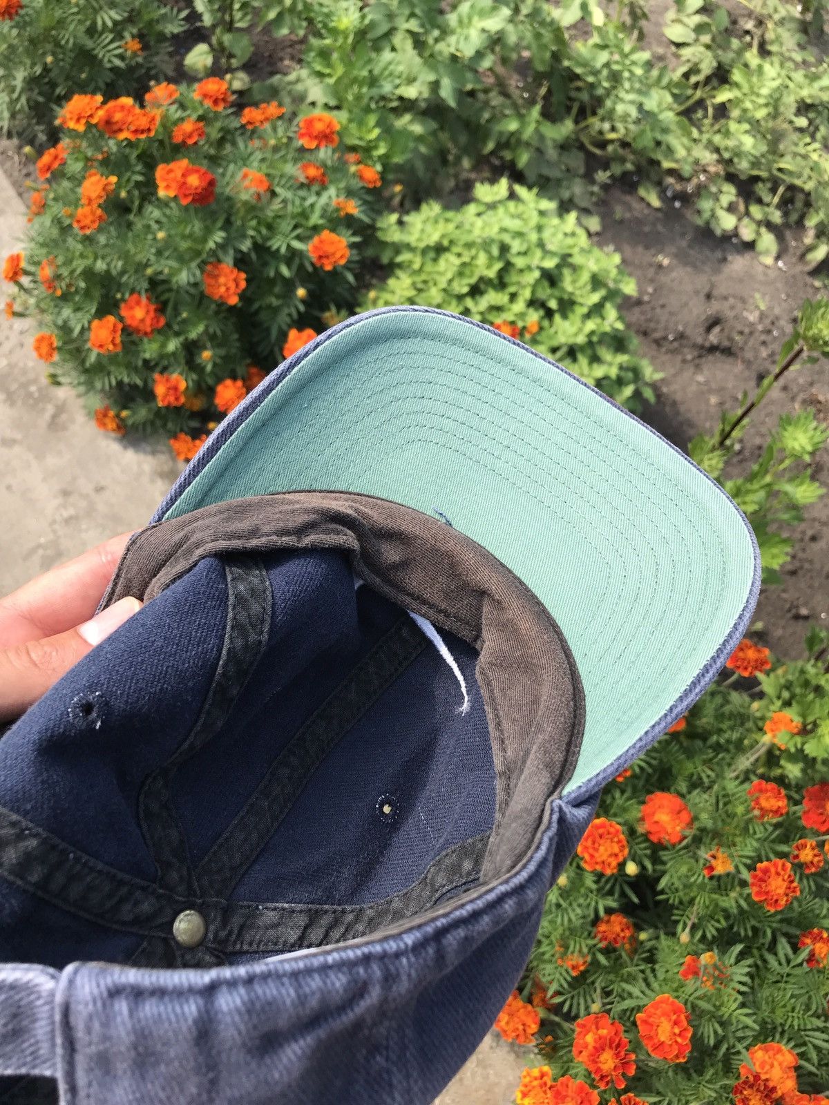 Nike × Vintage Nike Vintage 90s Distressed Big Swoosh Cap Size ONE SIZE - 7 Thumbnail