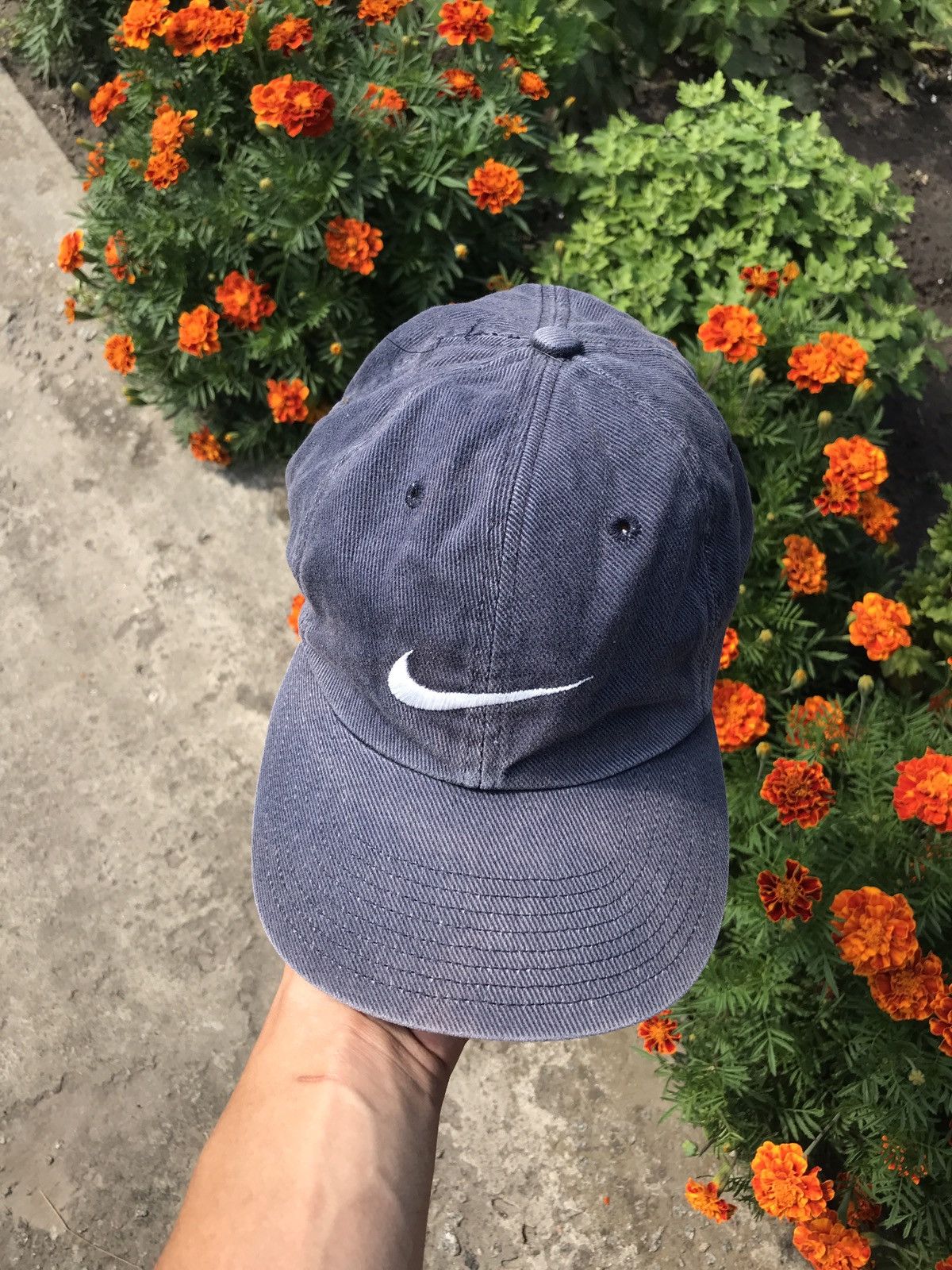 Nike × Vintage Nike Vintage 90s Distressed Big Swoosh Cap Size ONE SIZE - 3 Thumbnail