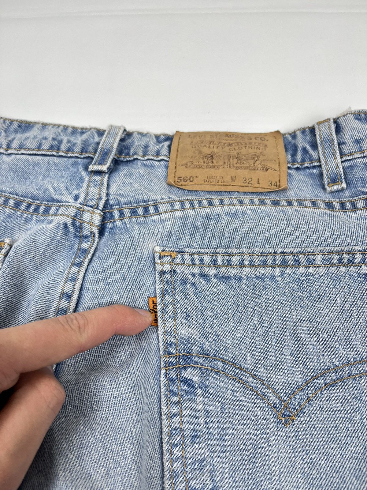 Levi's Levi’s Vintage Orange Tab Blue Washed Denim Pants Size US 32 / EU 48 - 10 Thumbnail