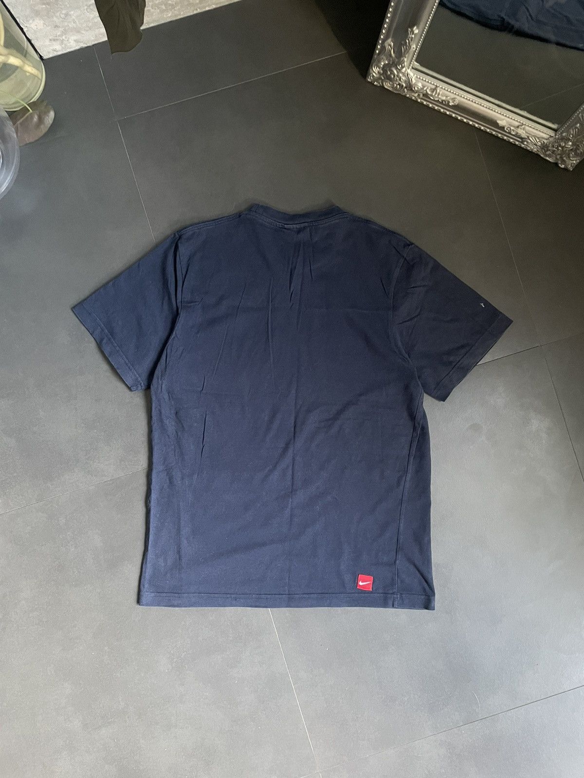 Nike × Vintage Vintage 90’s Nike Swoosh T-shirt Blue Sz M y2k Size US M / EU 48-50 / 2 - 5 Thumbnail