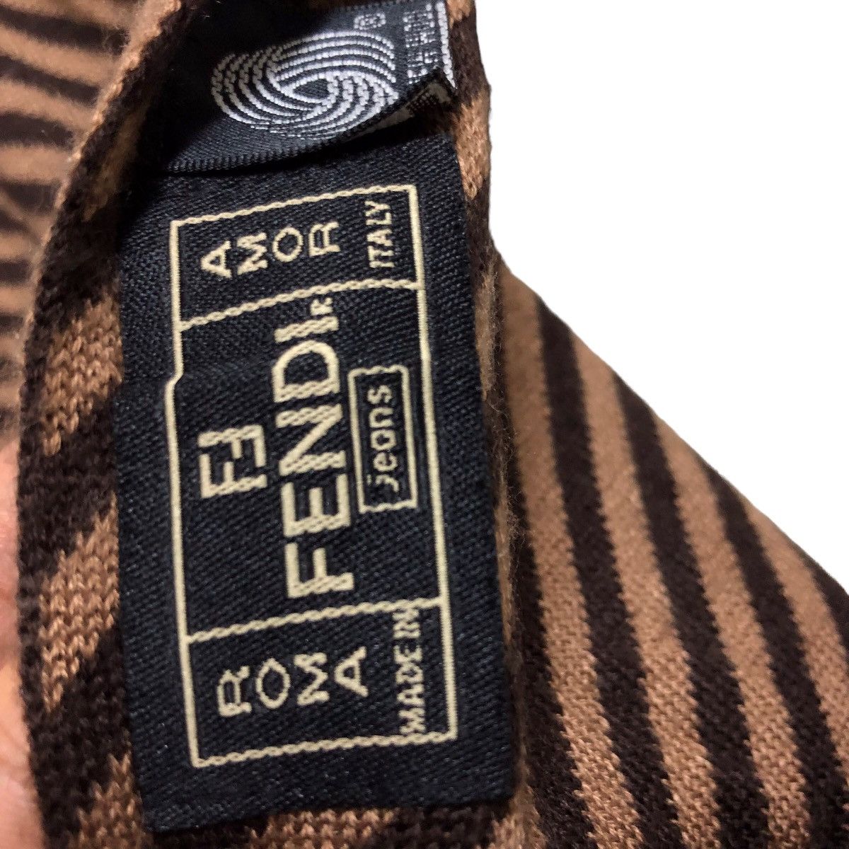 Vintage fendi FF monogram wool muffler scarf made in italy