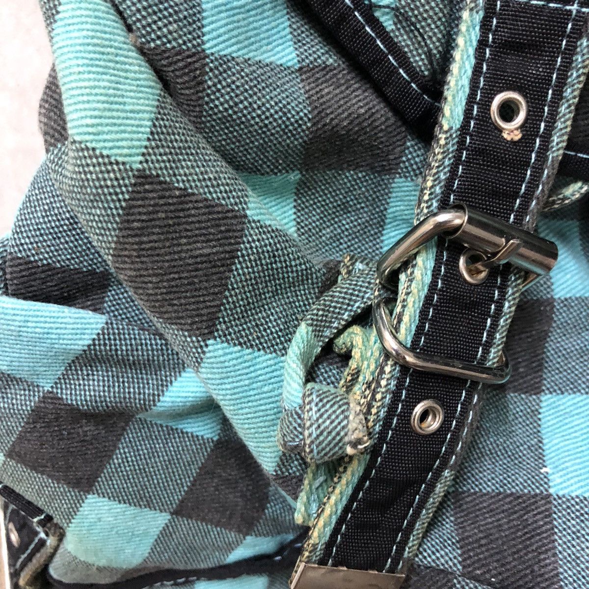 Japanese Brand japan turquoise checkered backpack Size ONE SIZE - 7 Thumbnail