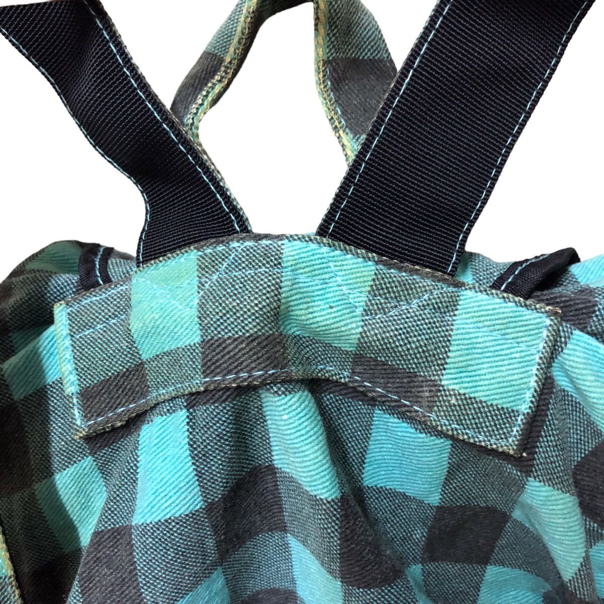 Japanese Brand japan turquoise checkered backpack Size ONE SIZE - 4 Thumbnail