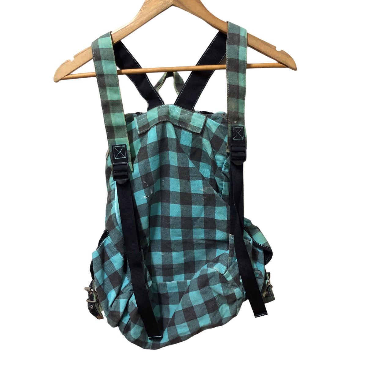 Japanese Brand japan turquoise checkered backpack Size ONE SIZE - 2 Thumbnail