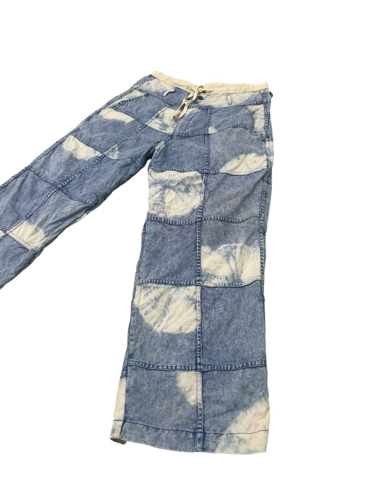 Japanese Brand Hagi Jeans Wide Baggy El Rodeo Tie Dye Handmade Thin 3🟦6 Size US 32 / EU 48 - 3 Thumbnail