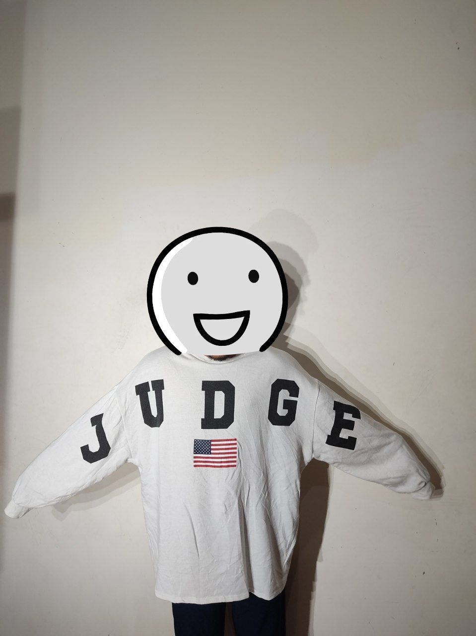 Japanese Brand JUNIOR SWEET JUDGE AMERICAN FLAG OVERSIZED WHITE SWEATSHIRT Size US XXL / EU 58 / 5 - 1 Thumbnail
