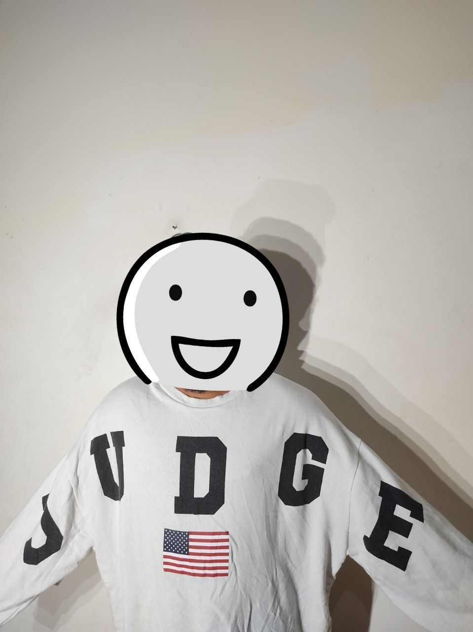 Japanese Brand JUNIOR SWEET JUDGE AMERICAN FLAG OVERSIZED WHITE SWEATSHIRT Size US XXL / EU 58 / 5 - 4 Thumbnail