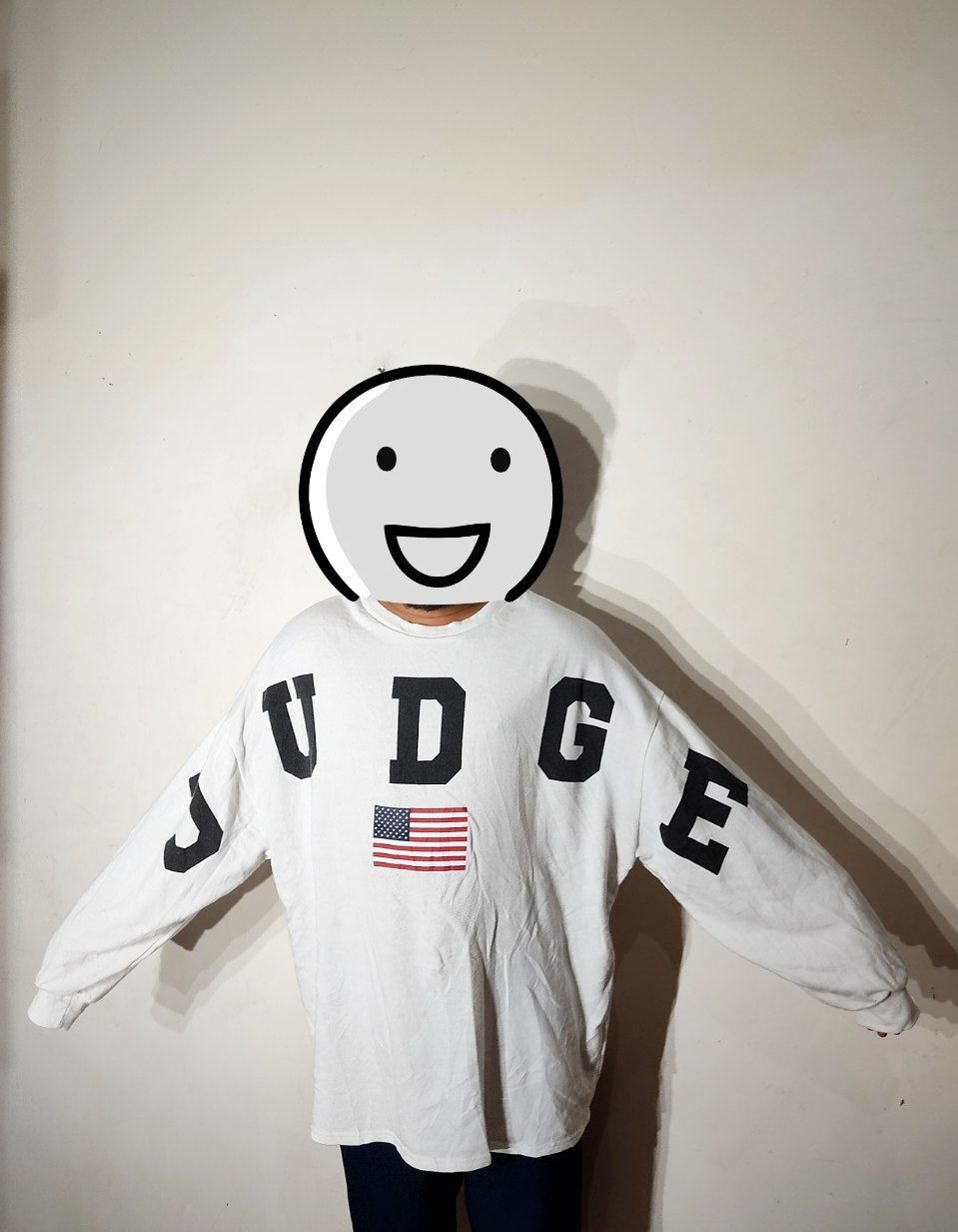 Japanese Brand JUNIOR SWEET JUDGE AMERICAN FLAG OVERSIZED WHITE SWEATSHIRT Size US XXL / EU 58 / 5 - 2 Thumbnail