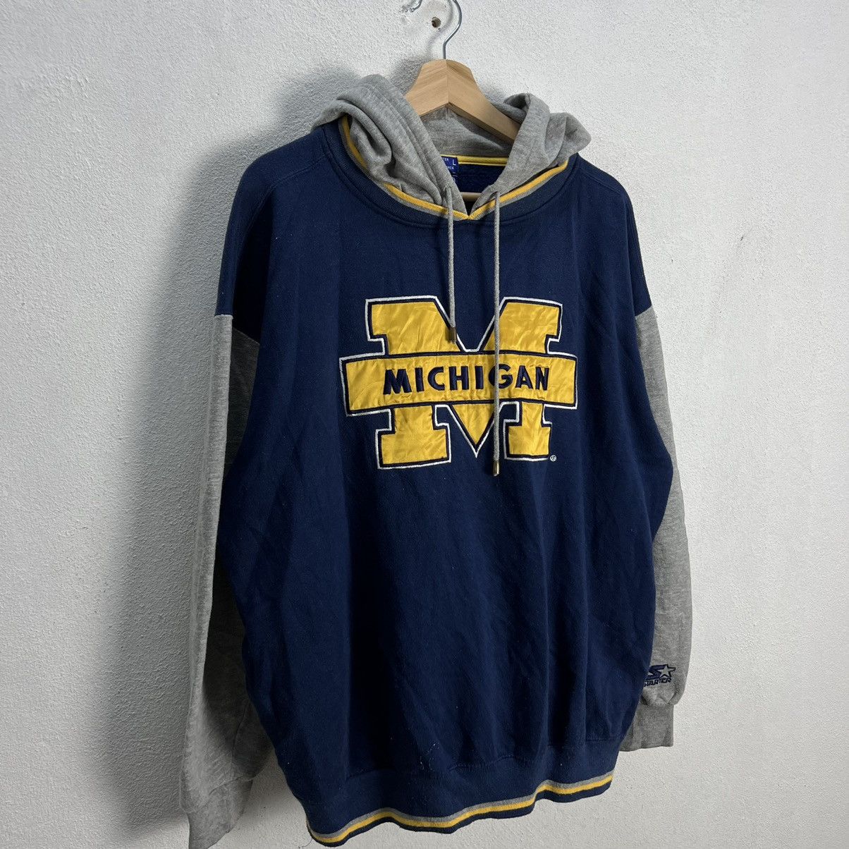 Japanese Brand VINTAGE STARTER MICHIGAN BIG LOGO HOODIE Size US L / EU 52-54 / 3 - 4 Thumbnail