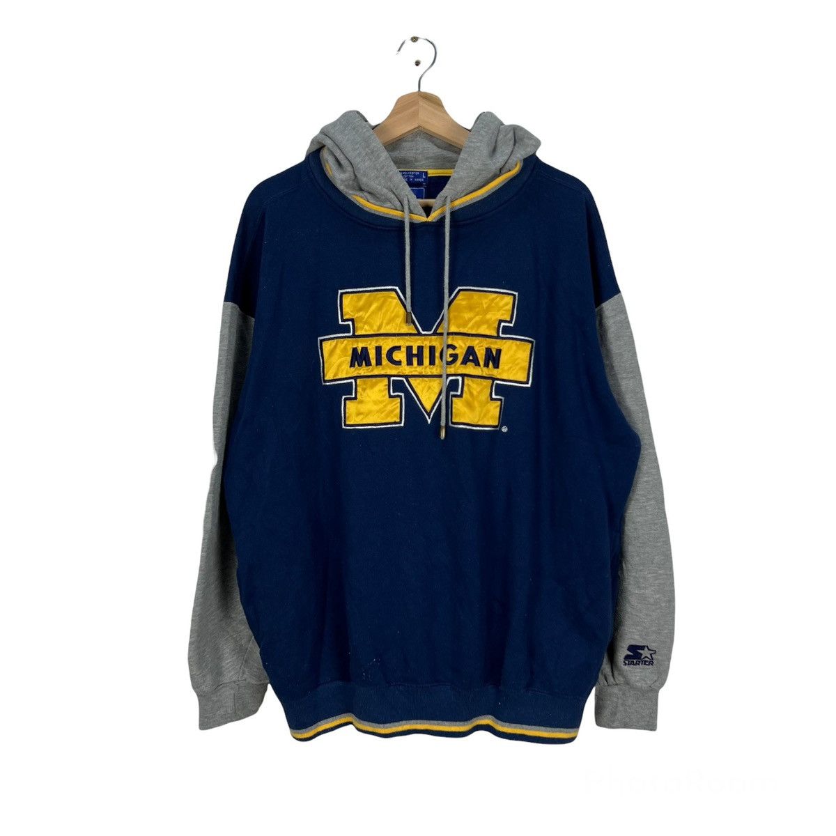 Japanese Brand VINTAGE STARTER MICHIGAN BIG LOGO HOODIE Size US L / EU 52-54 / 3 - 1 Thumbnail