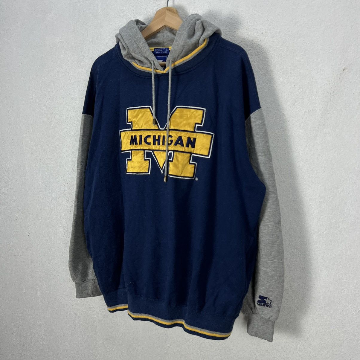 Japanese Brand VINTAGE STARTER MICHIGAN BIG LOGO HOODIE Size US L / EU 52-54 / 3 - 2 Thumbnail