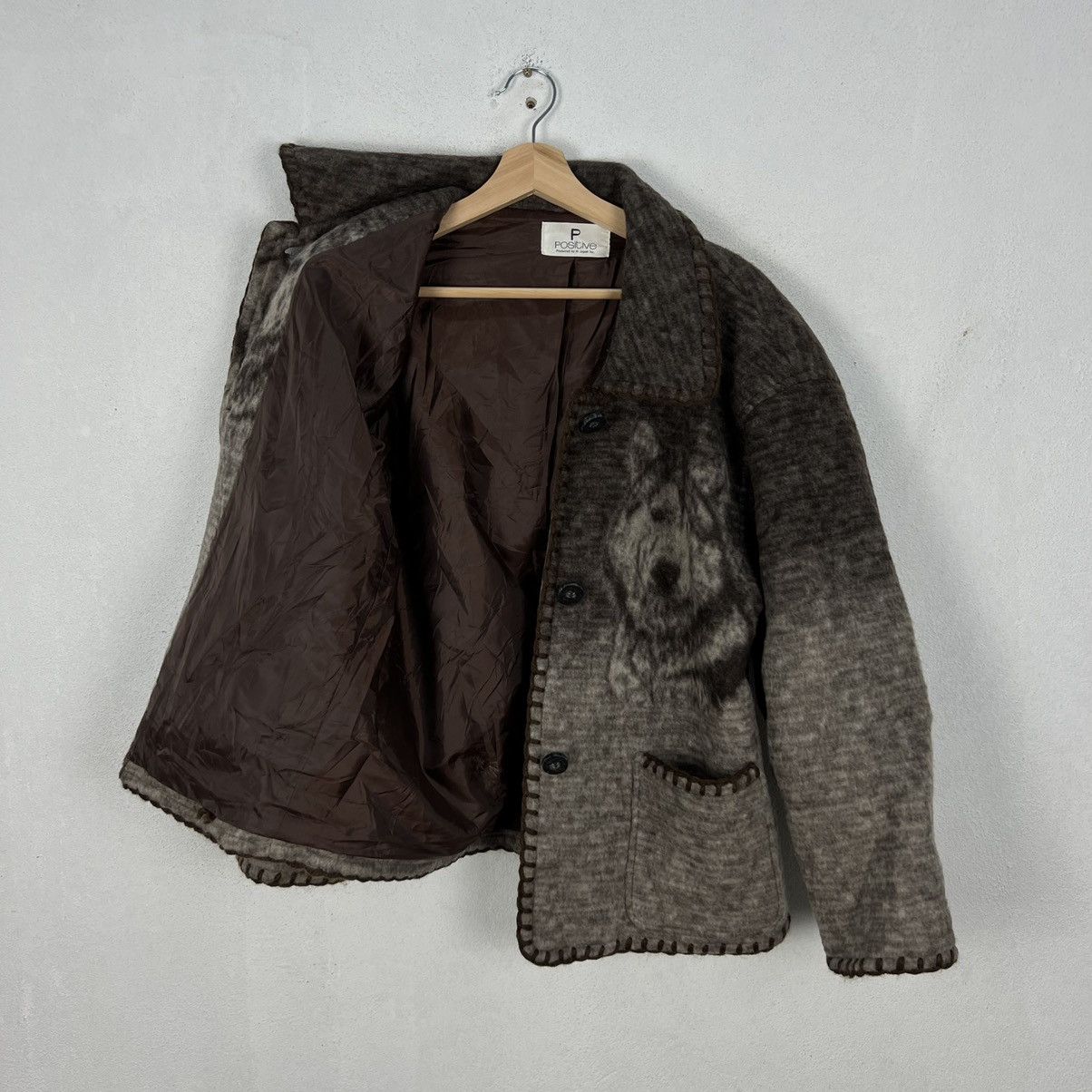 Japanese Brand VINTAGE POSITIVE BY M JAPAN BIG LOGO PRINTED FLEECE WOLF Size US M / EU 48-50 / 2 - 12 Thumbnail
