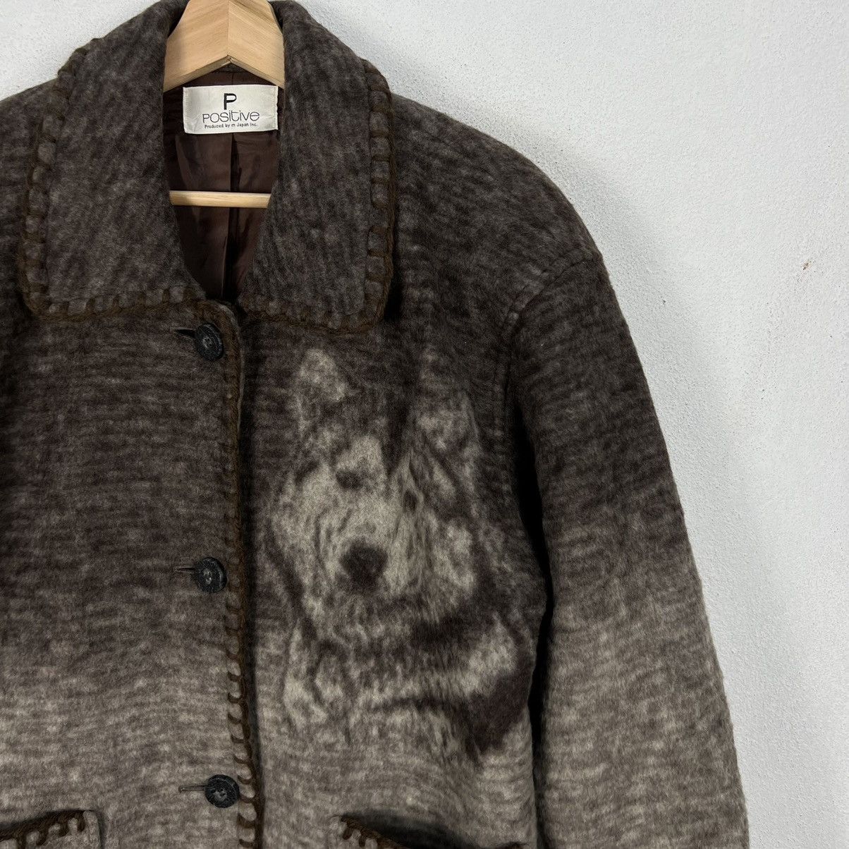 Japanese Brand VINTAGE POSITIVE BY M JAPAN BIG LOGO PRINTED FLEECE WOLF Size US M / EU 48-50 / 2 - 5 Thumbnail