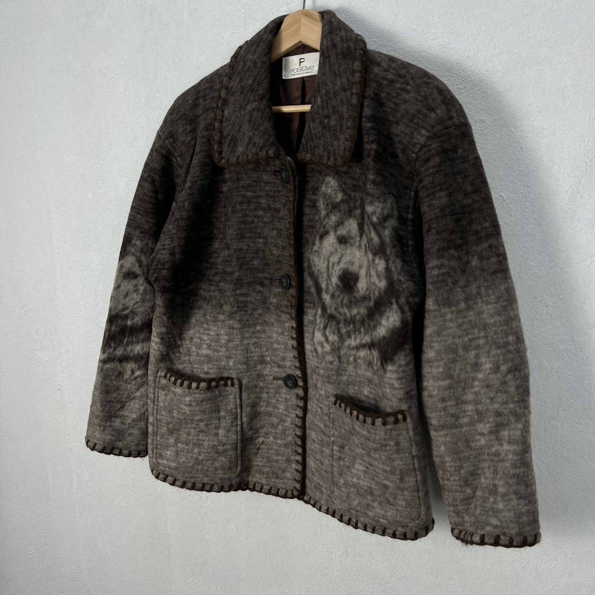 Japanese Brand VINTAGE POSITIVE BY M JAPAN BIG LOGO PRINTED FLEECE WOLF Size US M / EU 48-50 / 2 - 2 Thumbnail