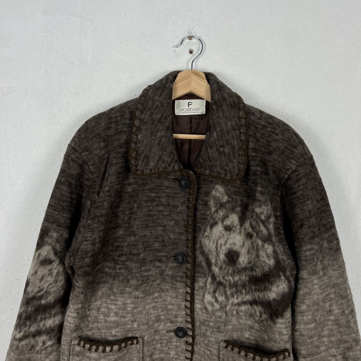 Japanese Brand VINTAGE POSITIVE BY M JAPAN BIG LOGO PRINTED FLEECE WOLF Size US M / EU 48-50 / 2 - 3 Thumbnail