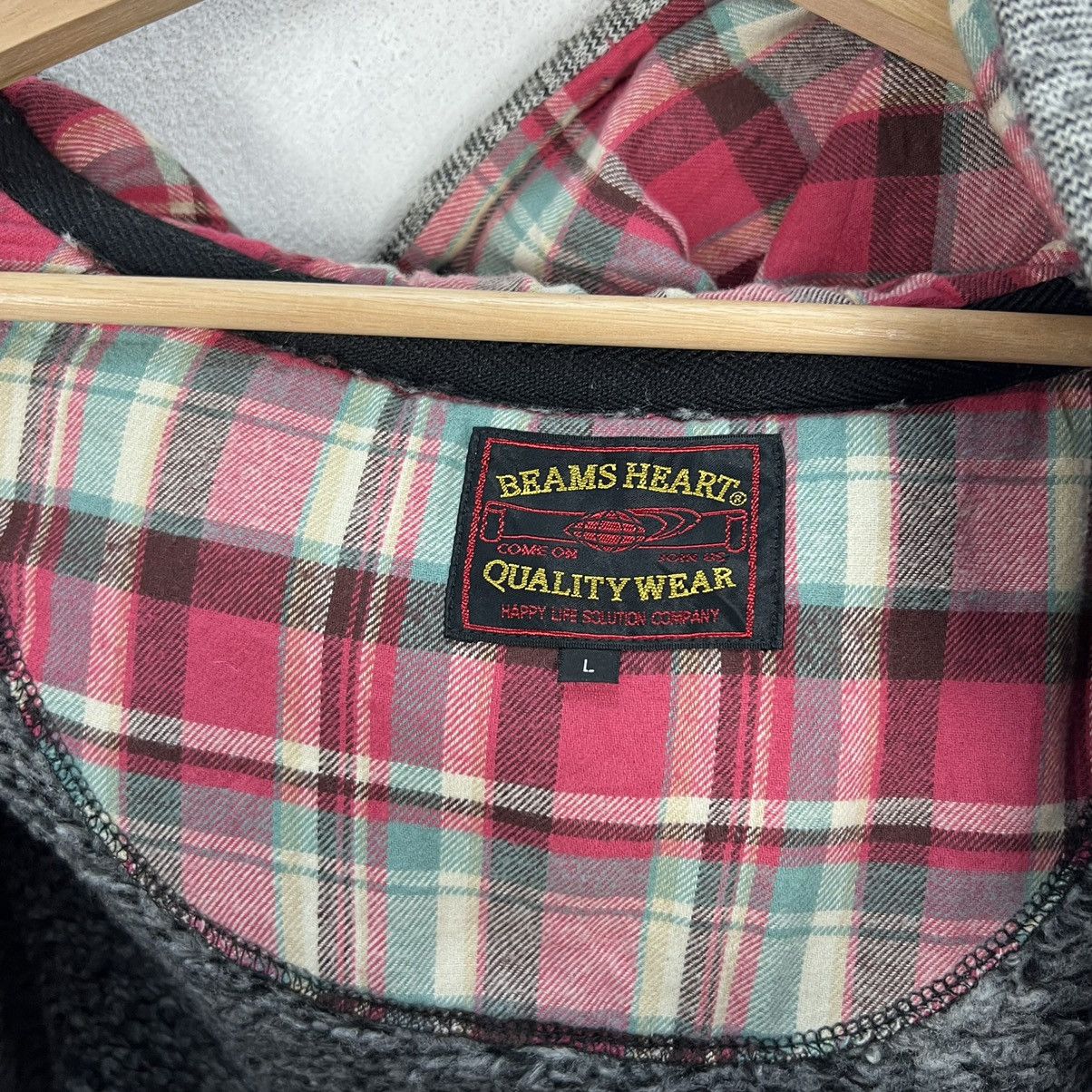 Beams Plus VINTAGE BEAMS HEART HOODIE TARTAN DESIGN LINING JAPAN Size US L / EU 52-54 / 3 - 14 Thumbnail