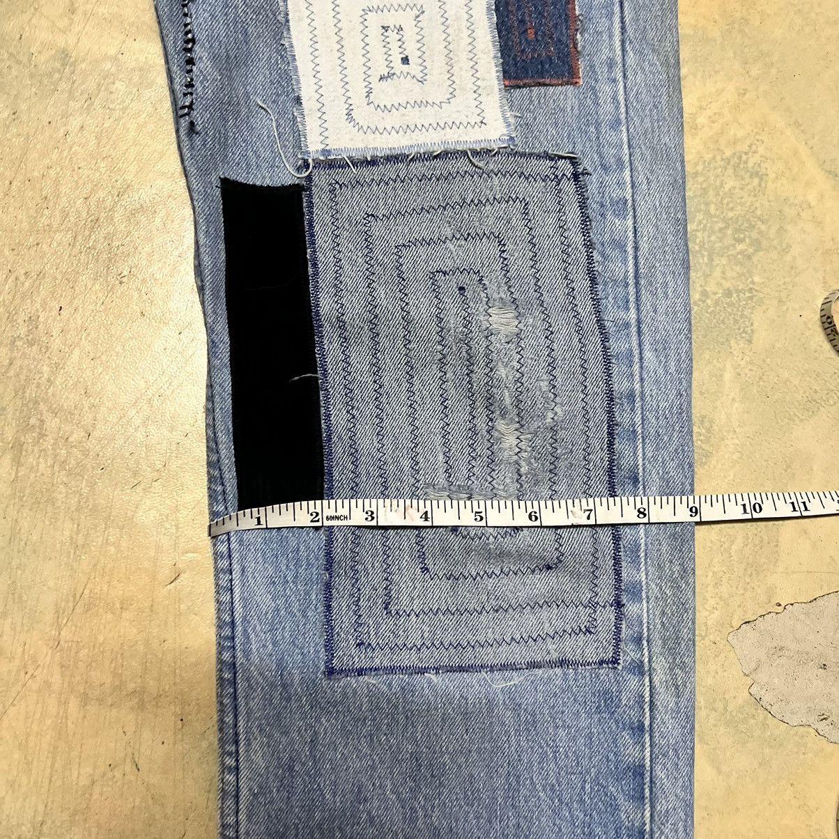 Levi's Vintage Levis rework Patchwork Denim Jeans Size US 29 - 13 Thumbnail