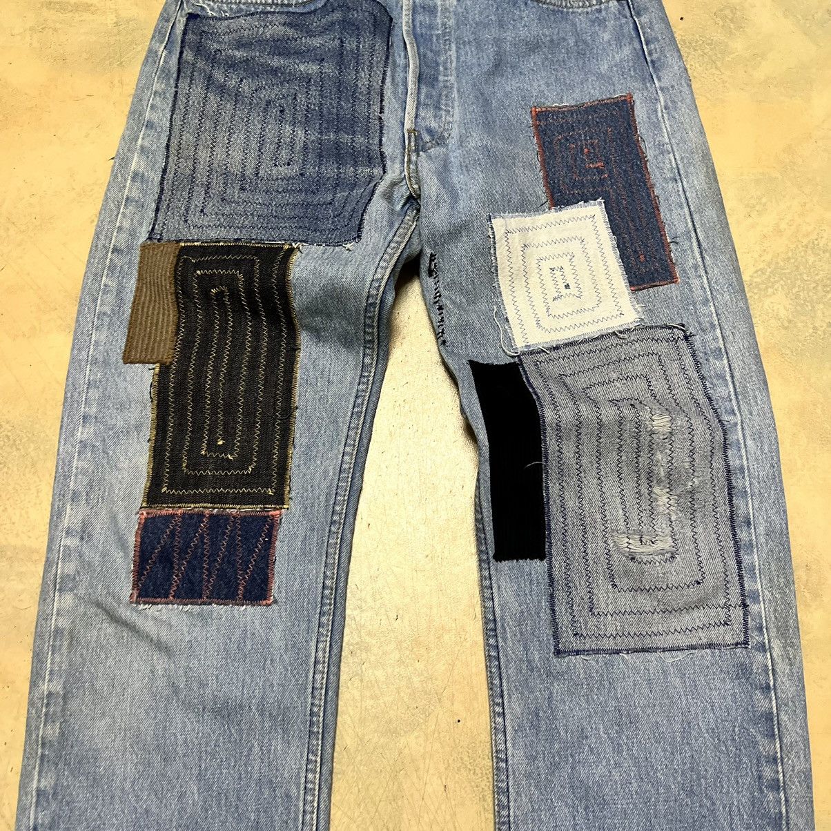 Levi's Vintage Levis rework Patchwork Denim Jeans Size US 29 - 4 Thumbnail