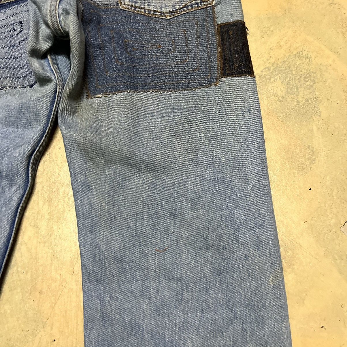 Levi's Vintage Levis rework Patchwork Denim Jeans Size US 29 - 18 Thumbnail