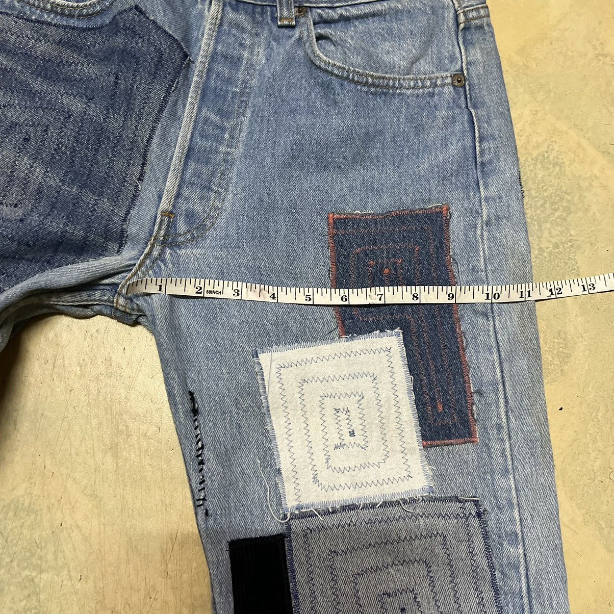 Levi's Vintage Levis rework Patchwork Denim Jeans Size US 29 - 12 Thumbnail