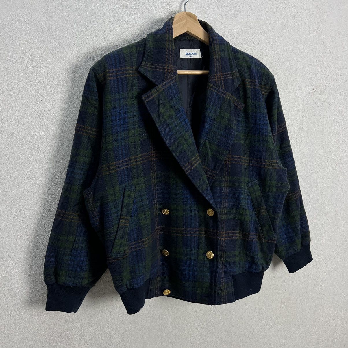 Japanese Brand VINTAGE JANTZEN BOMBER JACKET DOUBLE BREAST TARTAN DESIGN Size US M / EU 48-50 / 2 - 5 Thumbnail