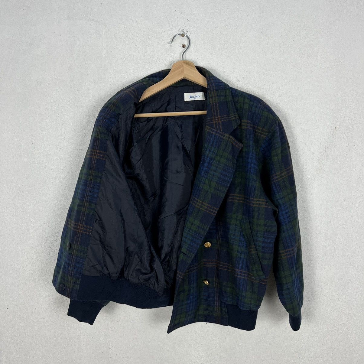 Japanese Brand VINTAGE JANTZEN BOMBER JACKET DOUBLE BREAST TARTAN DESIGN Size US M / EU 48-50 / 2 - 10 Thumbnail