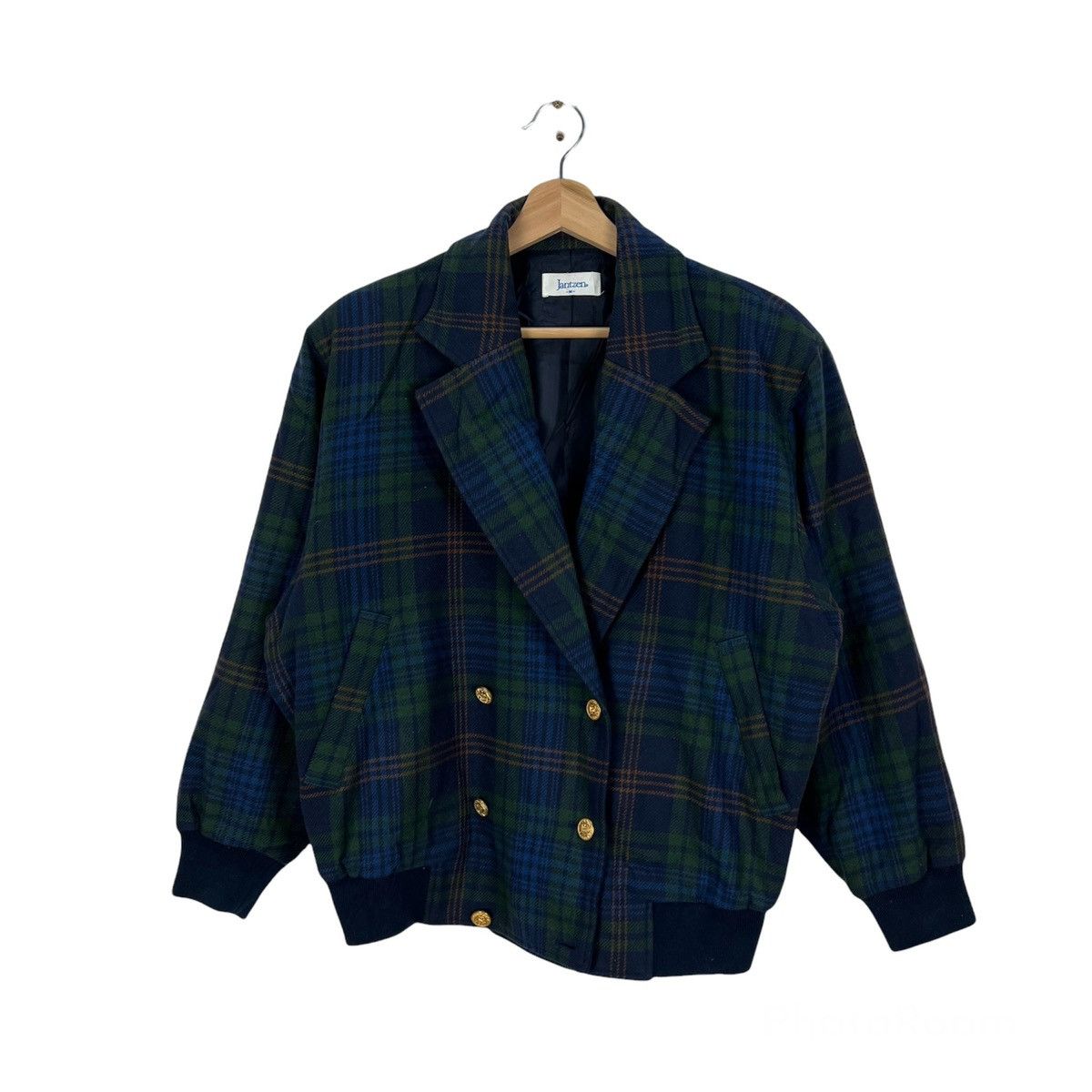 Japanese Brand VINTAGE JANTZEN BOMBER JACKET DOUBLE BREAST TARTAN DESIGN Size US M / EU 48-50 / 2 - 1 Thumbnail