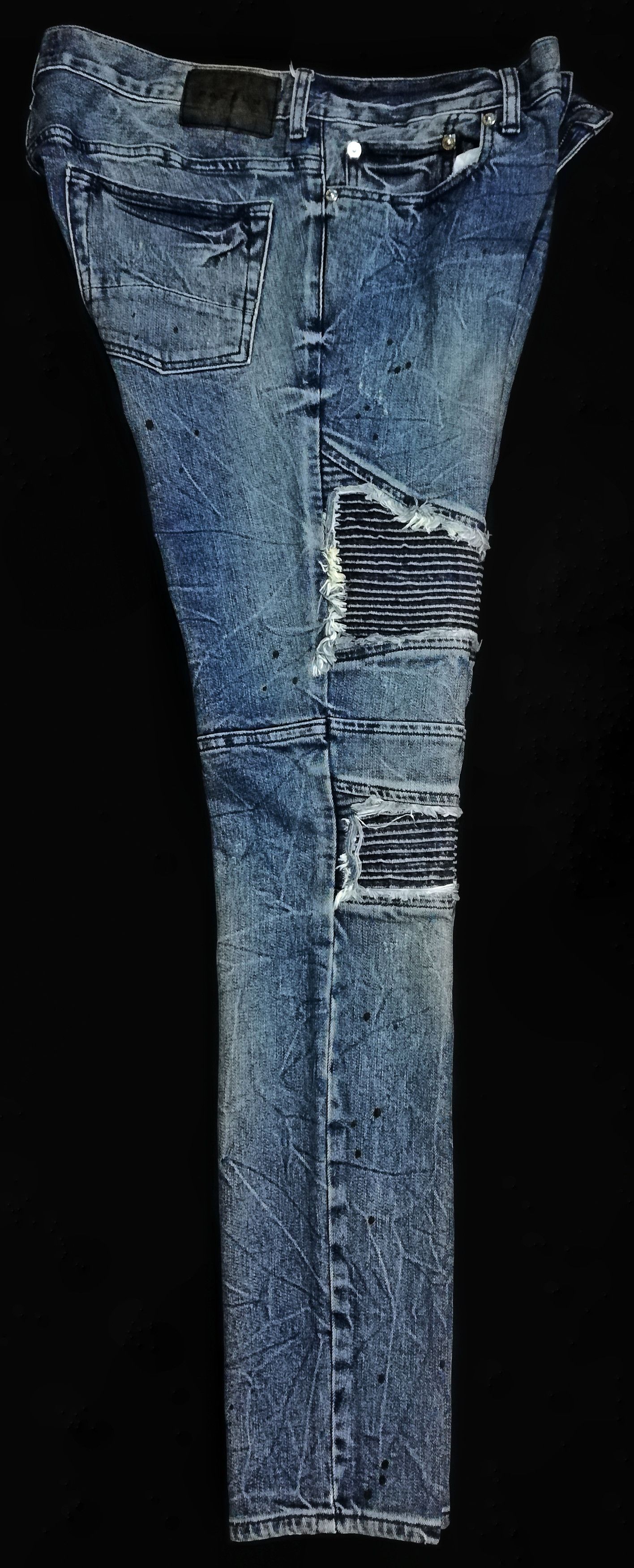Japanese Brand × Pacsun 🔥DOPE Stacked Skinny Distressed Biker Design Style Balmain Size US 34 / EU 50 - 13 Thumbnail
