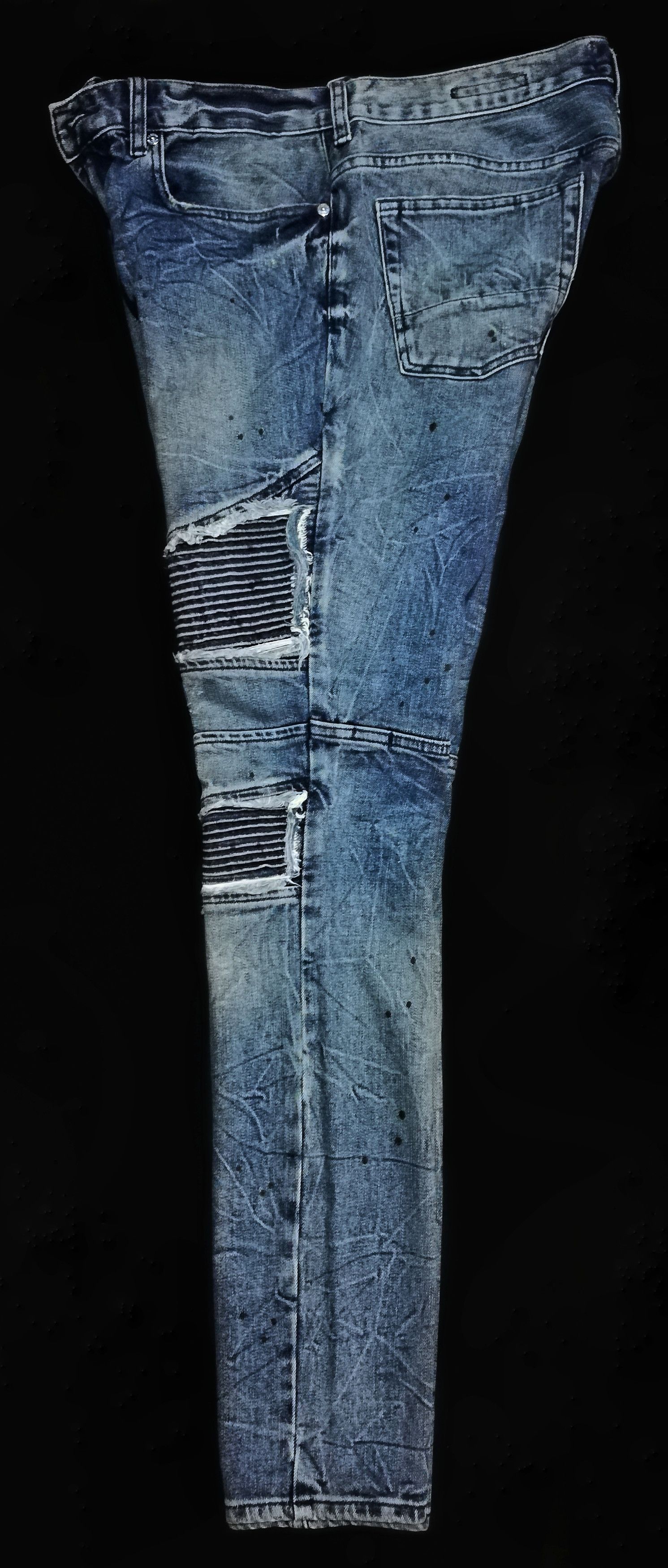 Japanese Brand × Pacsun 🔥DOPE Stacked Skinny Distressed Biker Design Style Balmain Size US 34 / EU 50 - 12 Thumbnail