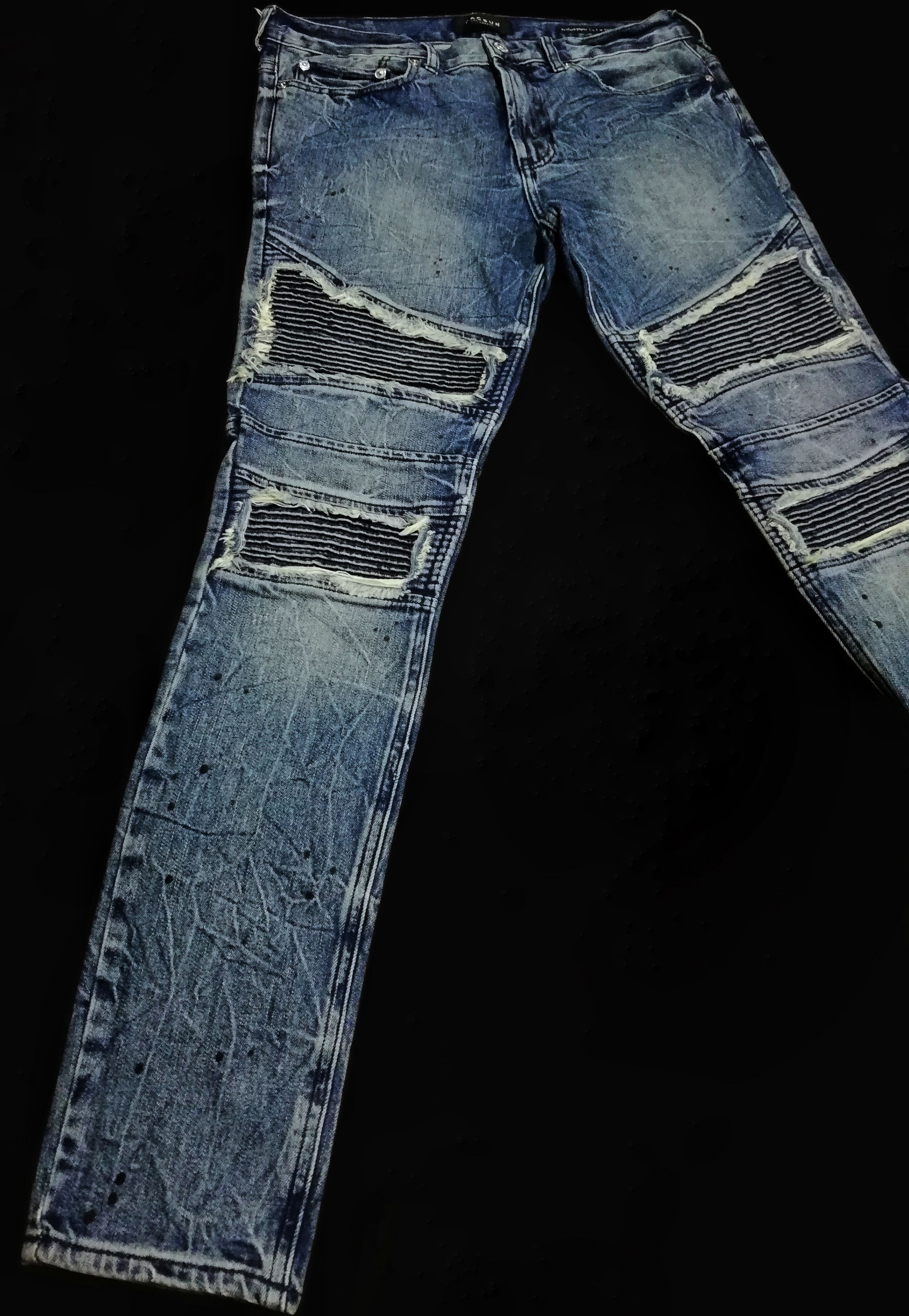 Japanese Brand × Pacsun 🔥DOPE Stacked Skinny Distressed Biker Design Style Balmain Size US 34 / EU 50 - 3 Thumbnail