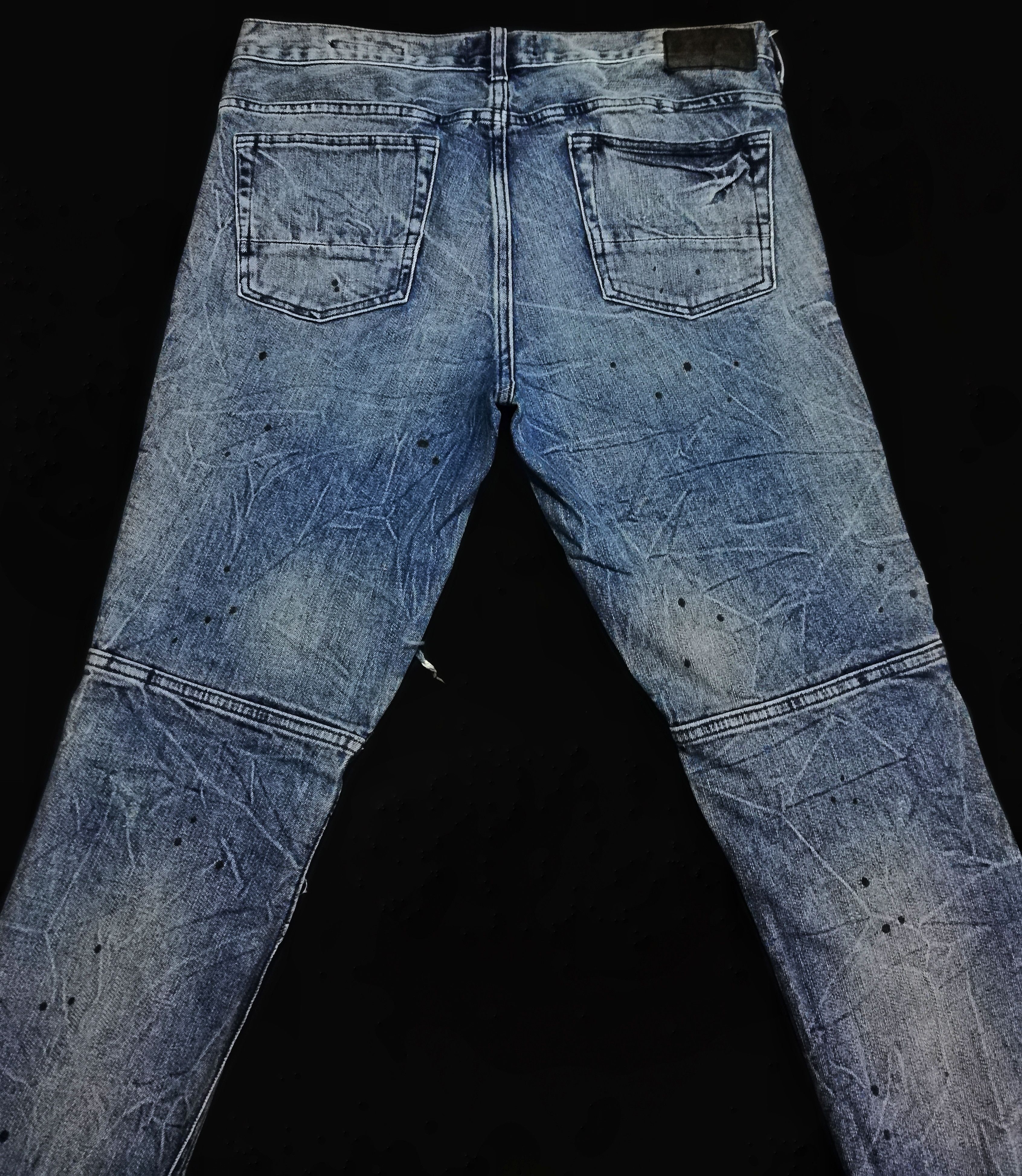 Japanese Brand × Pacsun 🔥DOPE Stacked Skinny Distressed Biker Design Style Balmain Size US 34 / EU 50 - 20 Thumbnail