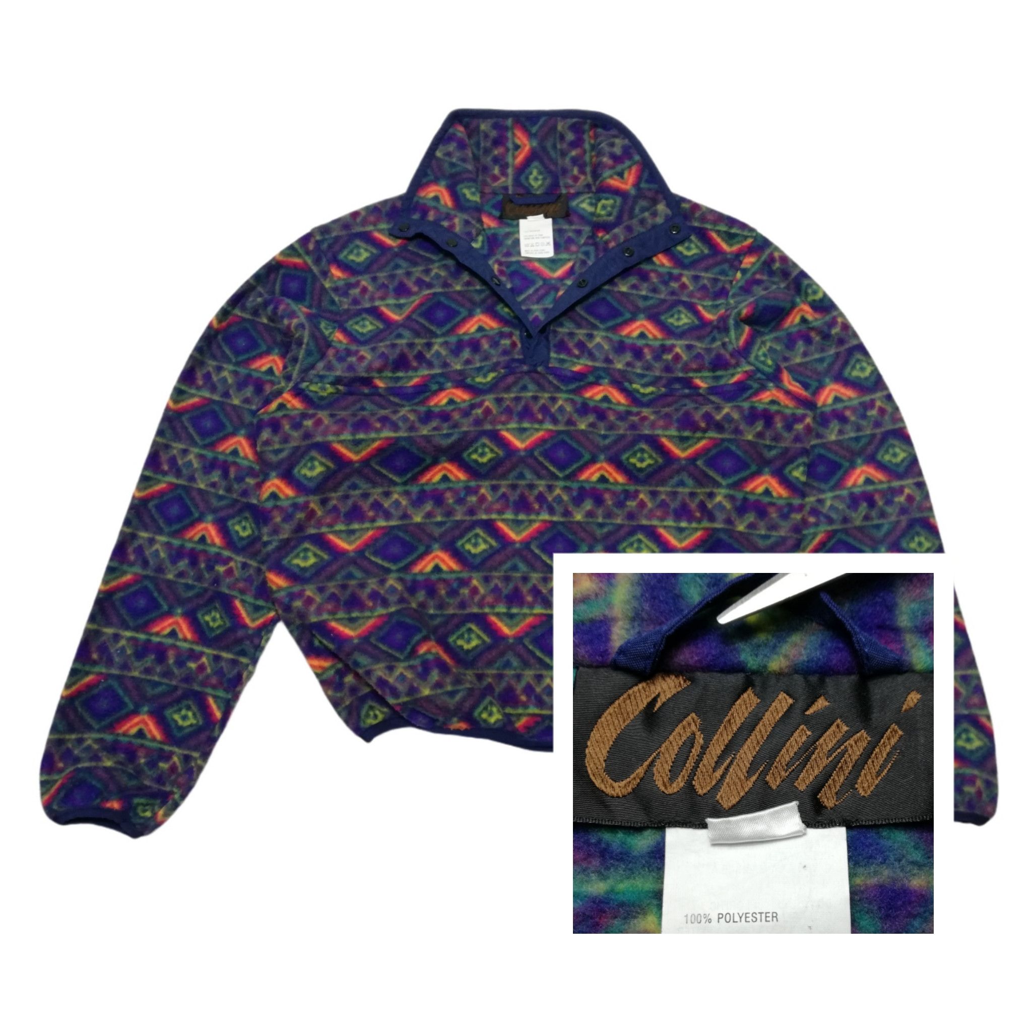 Native 🔥90's Collini Native Patterned Fleece Pullover Sweater Size US M / EU 48-50 / 2 - 1 Thumbnail