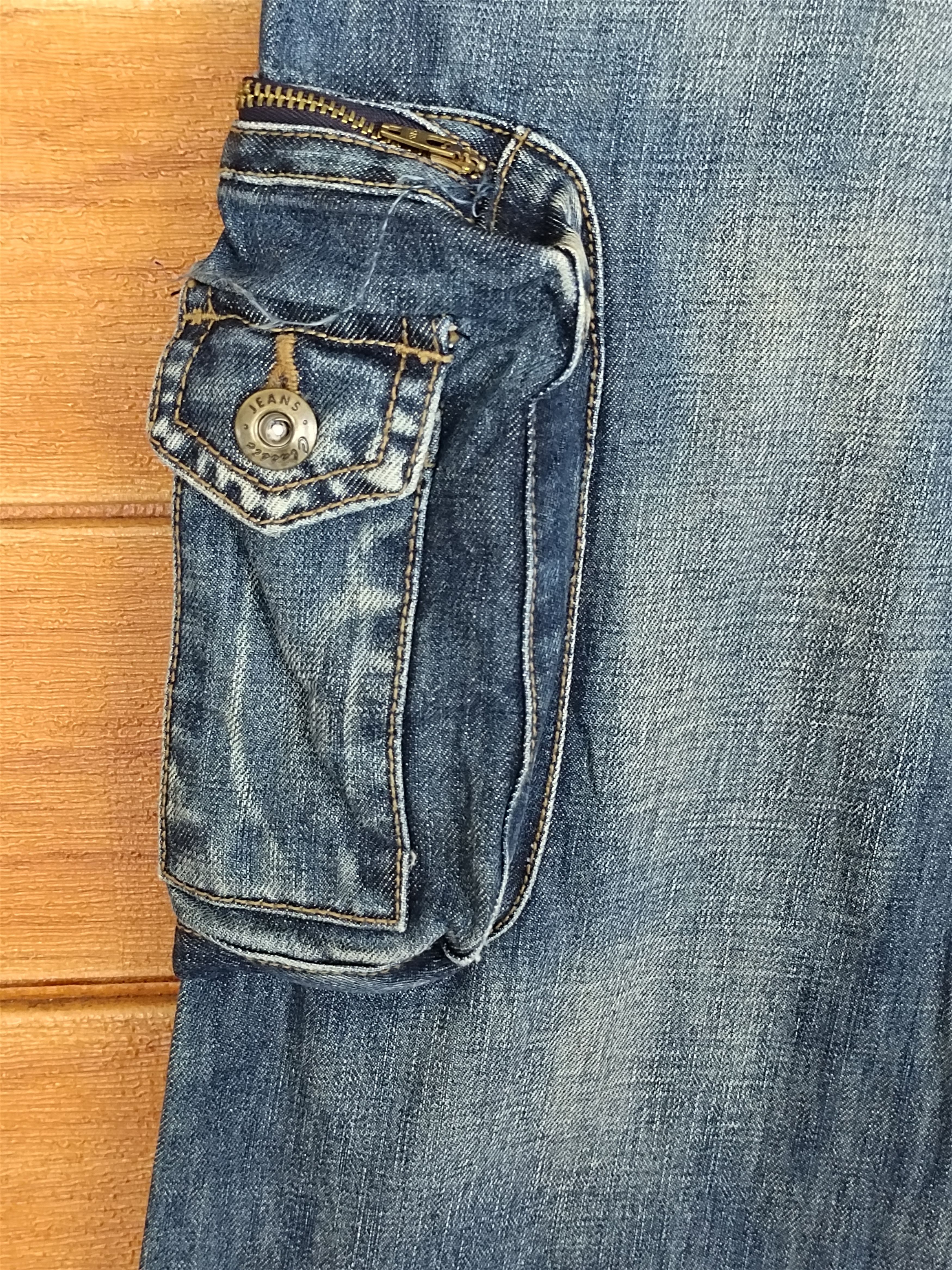 Le Grande Bleu (L.G.B.) Flared Jeans Hard Edge Wide Flared Leg Cargo Denim Jeans Size US 29 - 5 Thumbnail
