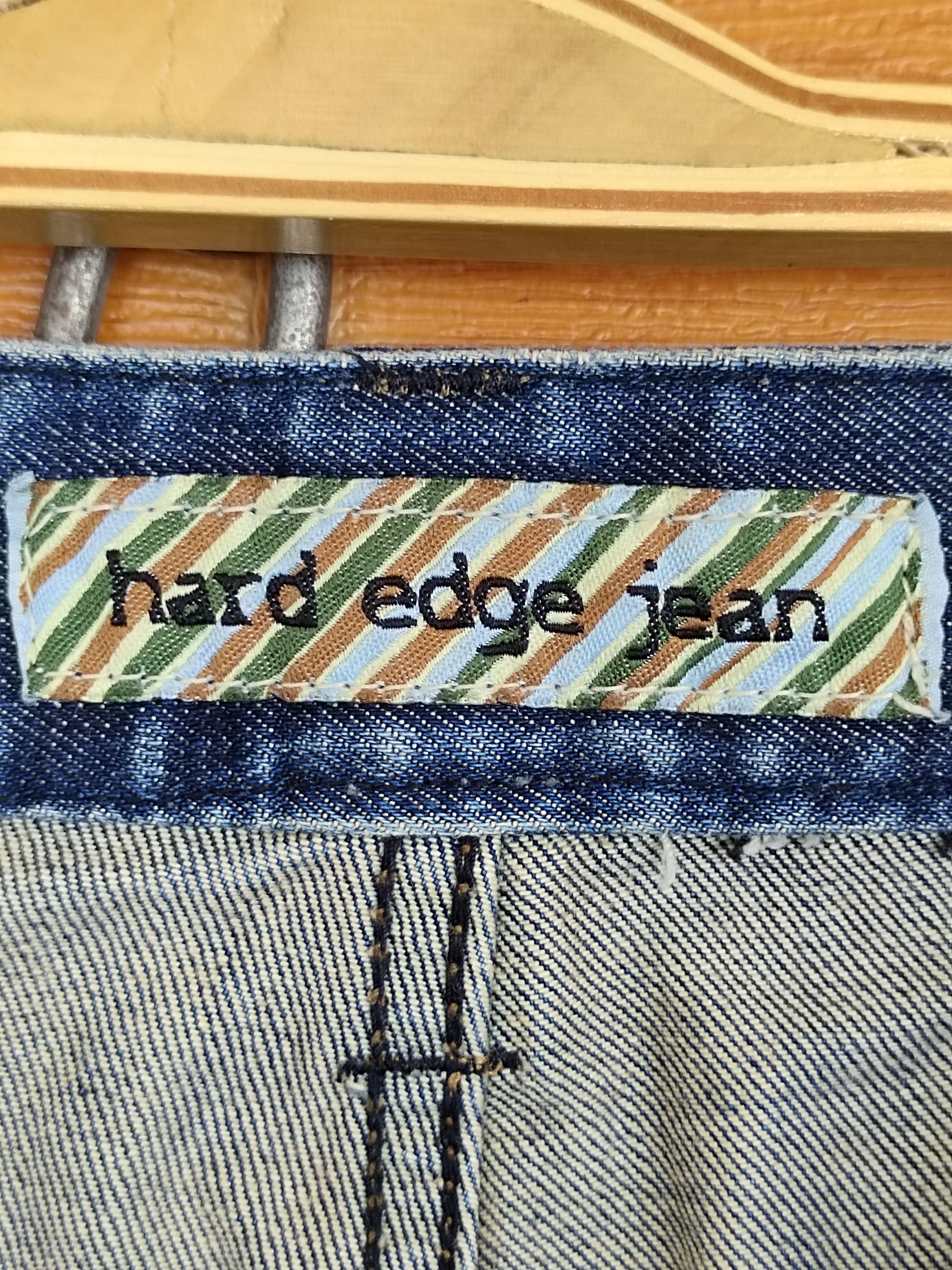 Le Grande Bleu (L.G.B.) Flared Jeans Hard Edge Wide Flared Leg Cargo Denim Jeans Size US 29 - 18 Thumbnail