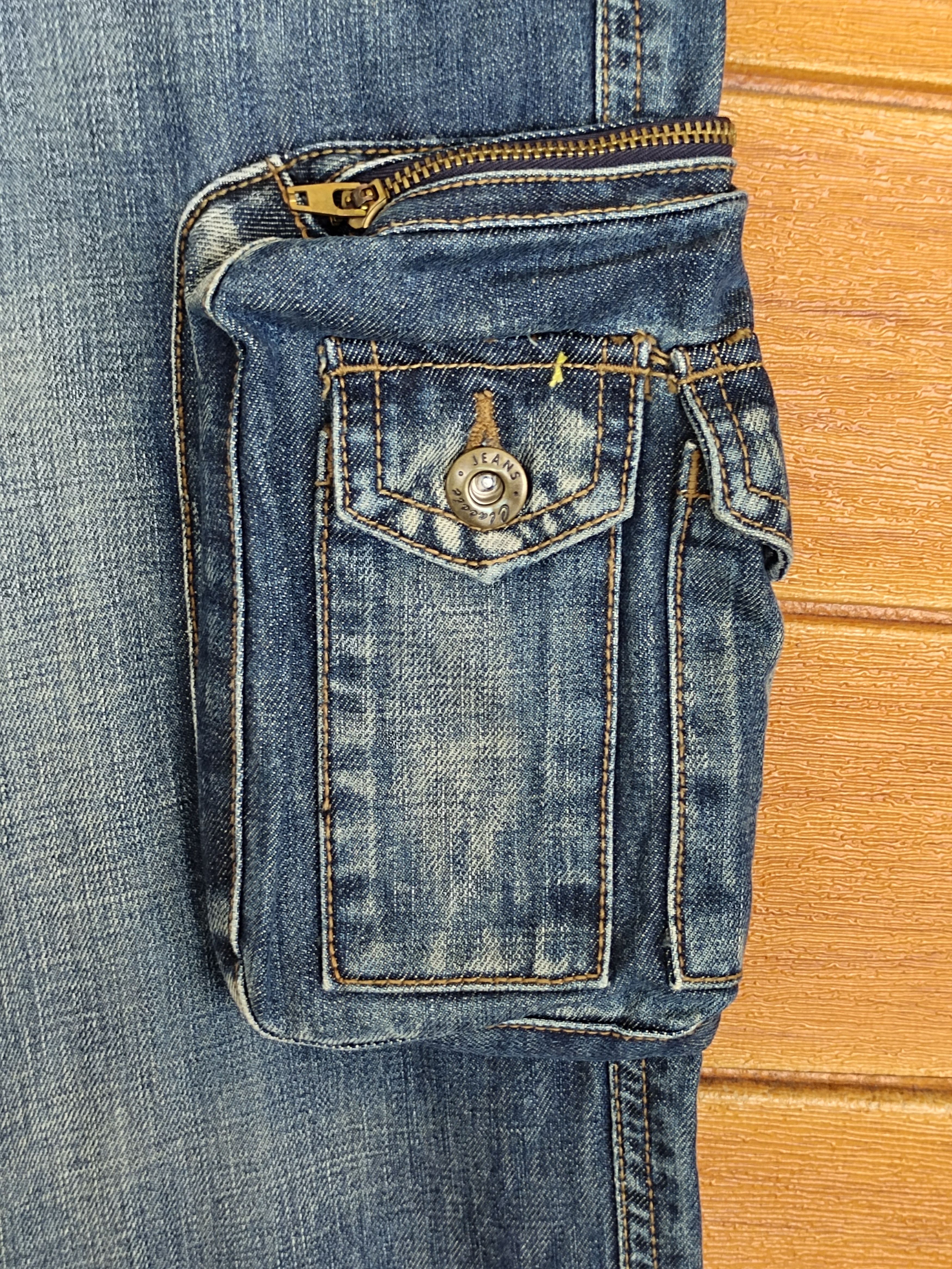 Le Grande Bleu (L.G.B.) Flared Jeans Hard Edge Wide Flared Leg Cargo Denim Jeans Size US 29 - 4 Thumbnail