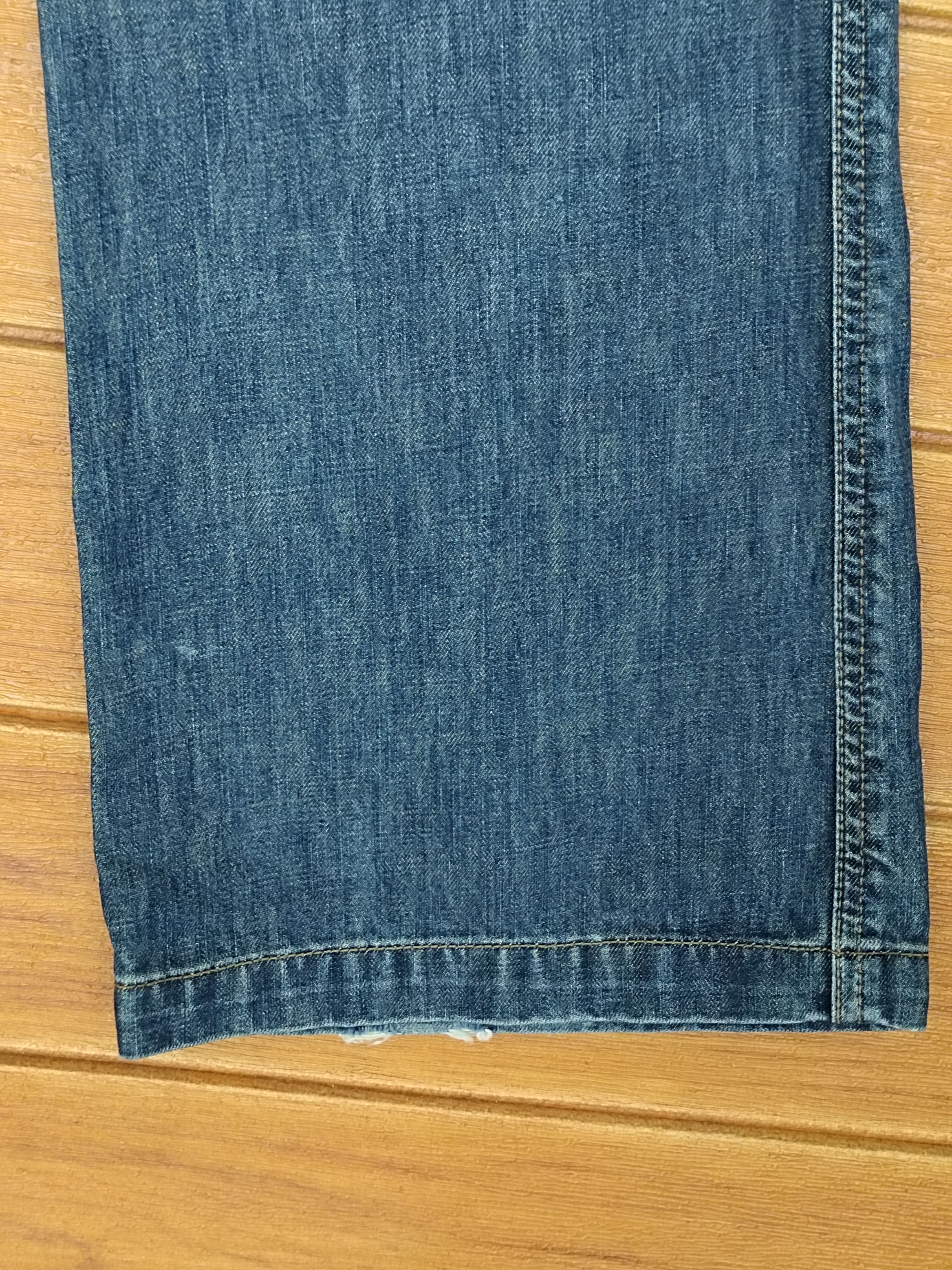 Le Grande Bleu (L.G.B.) Flared Jeans Hard Edge Wide Flared Leg Cargo Denim Jeans Size US 29 - 8 Thumbnail