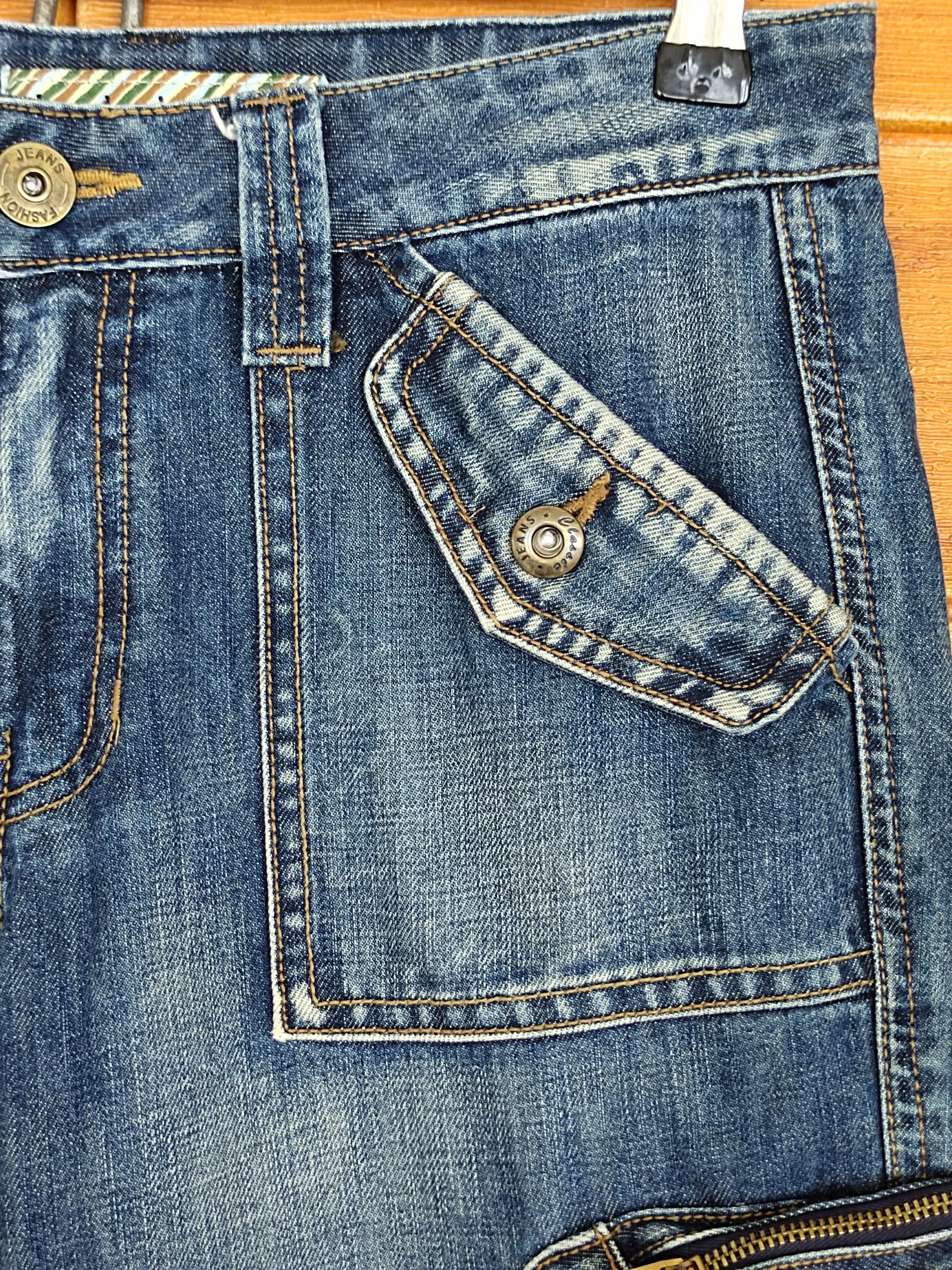 Le Grande Bleu (L.G.B.) Flared Jeans Hard Edge Wide Flared Leg Cargo Denim Jeans Size US 29 - 2 Thumbnail