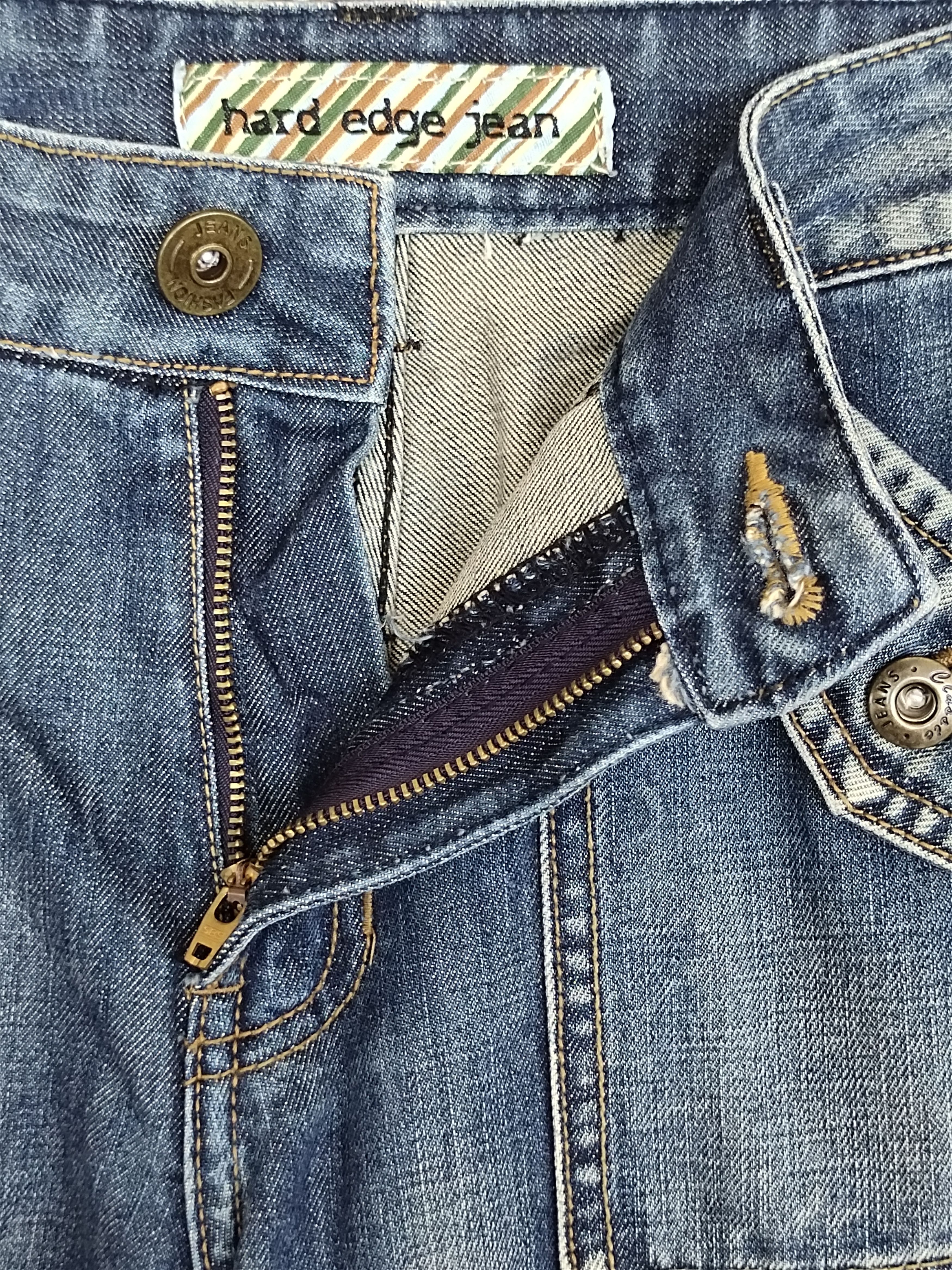 Le Grande Bleu (L.G.B.) Flared Jeans Hard Edge Wide Flared Leg Cargo Denim Jeans Size US 29 - 17 Thumbnail