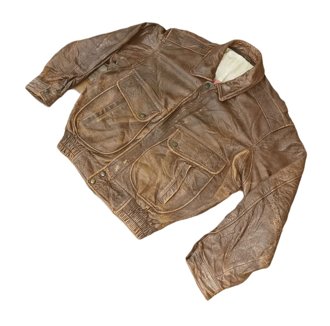 Japanese Brand Vintage Skelly Leather Bomber Jacket Size US M / EU 48-50 / 2 - 3 Thumbnail