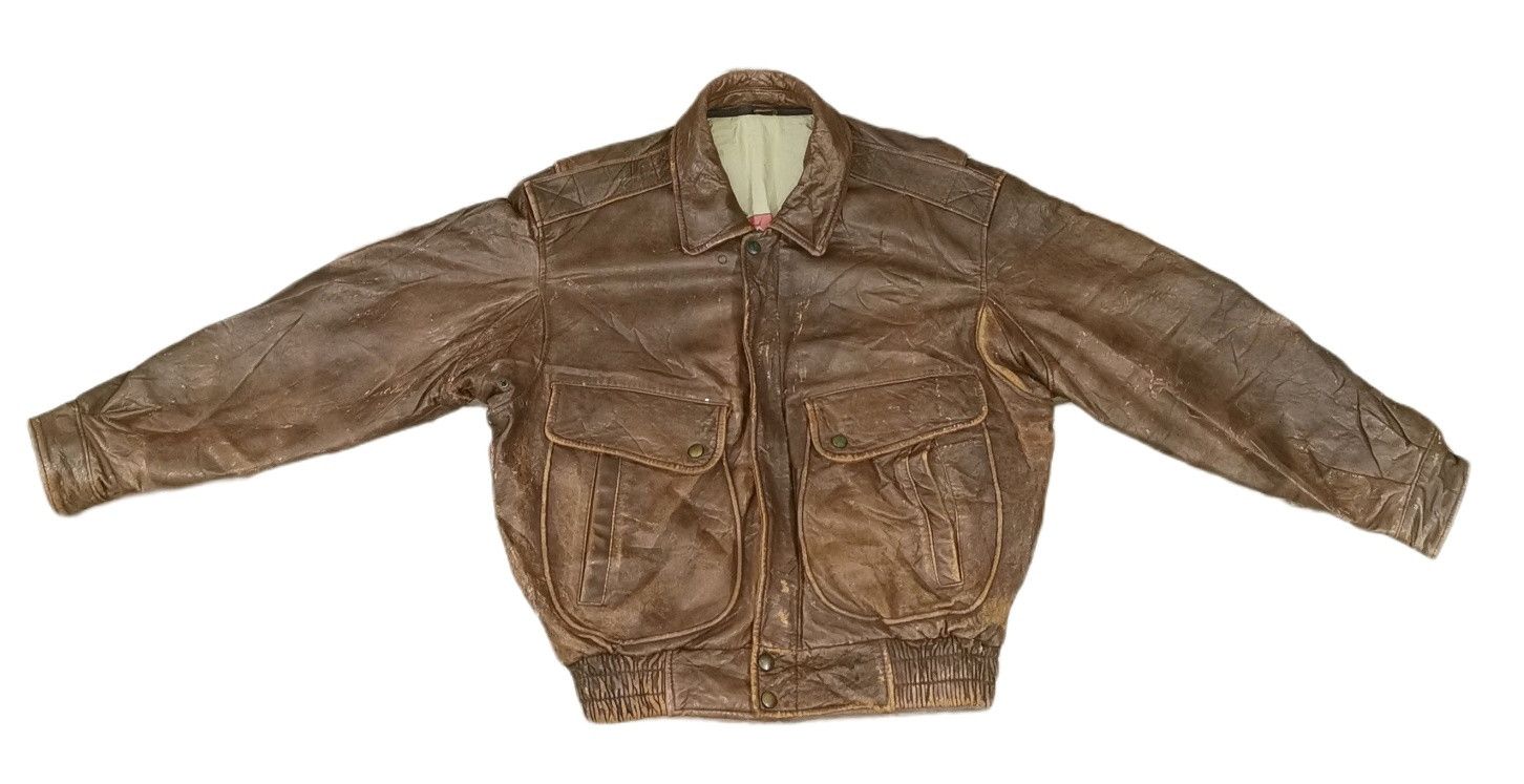Japanese Brand Vintage Skelly Leather Bomber Jacket Size US M / EU 48-50 / 2 - 5 Thumbnail