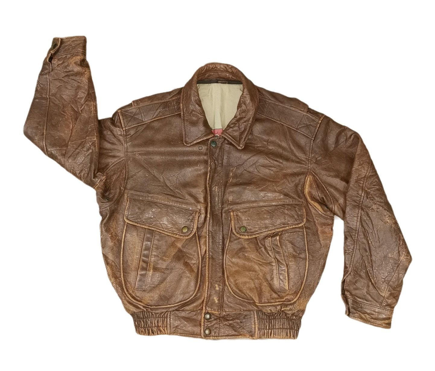Japanese Brand Vintage Skelly Leather Bomber Jacket Size US M / EU 48-50 / 2 - 4 Thumbnail