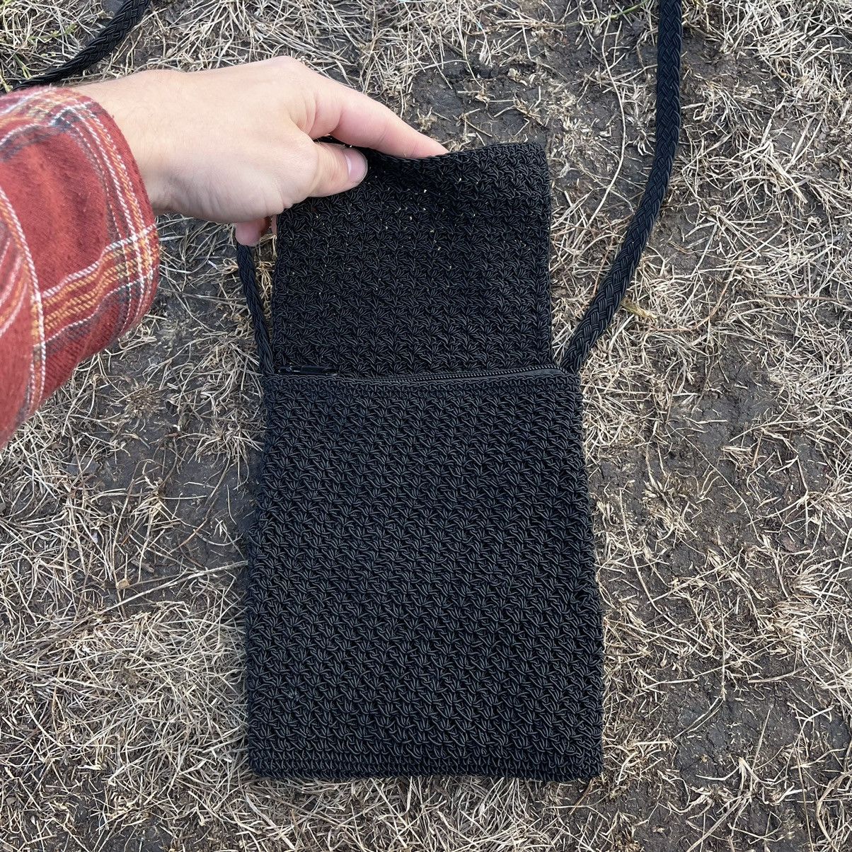 Vintage Vintage Y2K Black Knit Crossbody Bag Streetwear Grail OS Size ONE SIZE - 4 Thumbnail