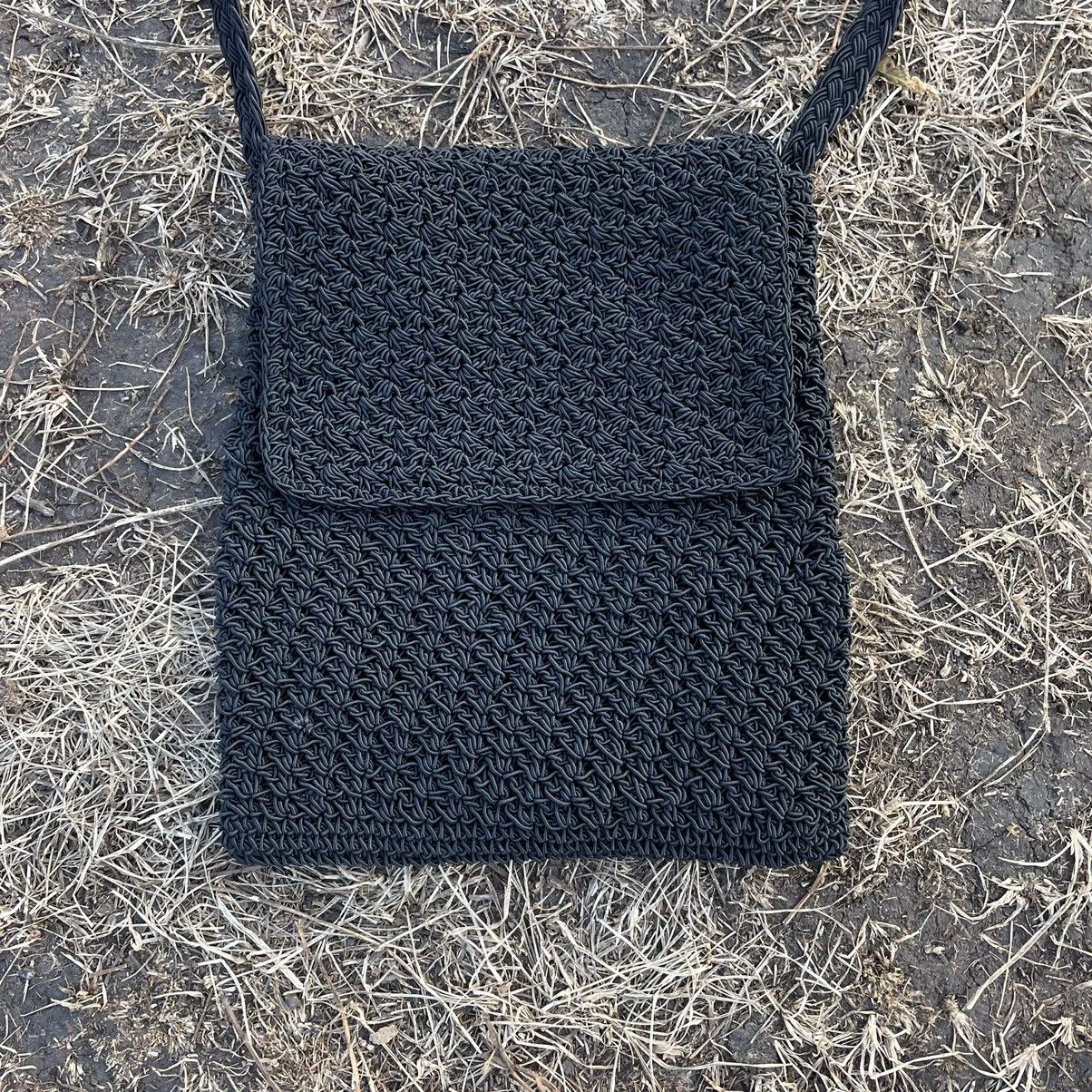 Vintage Vintage Y2K Black Knit Crossbody Bag Streetwear Grail OS Size ONE SIZE - 3 Thumbnail