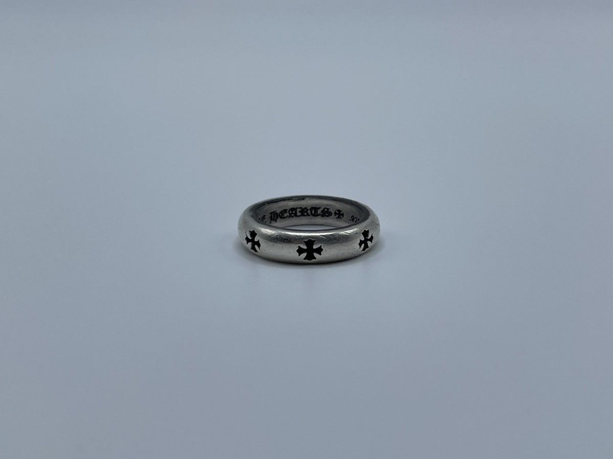 image of Chrome Hearts (6) Negative Plus Ring in Silver, Men's
