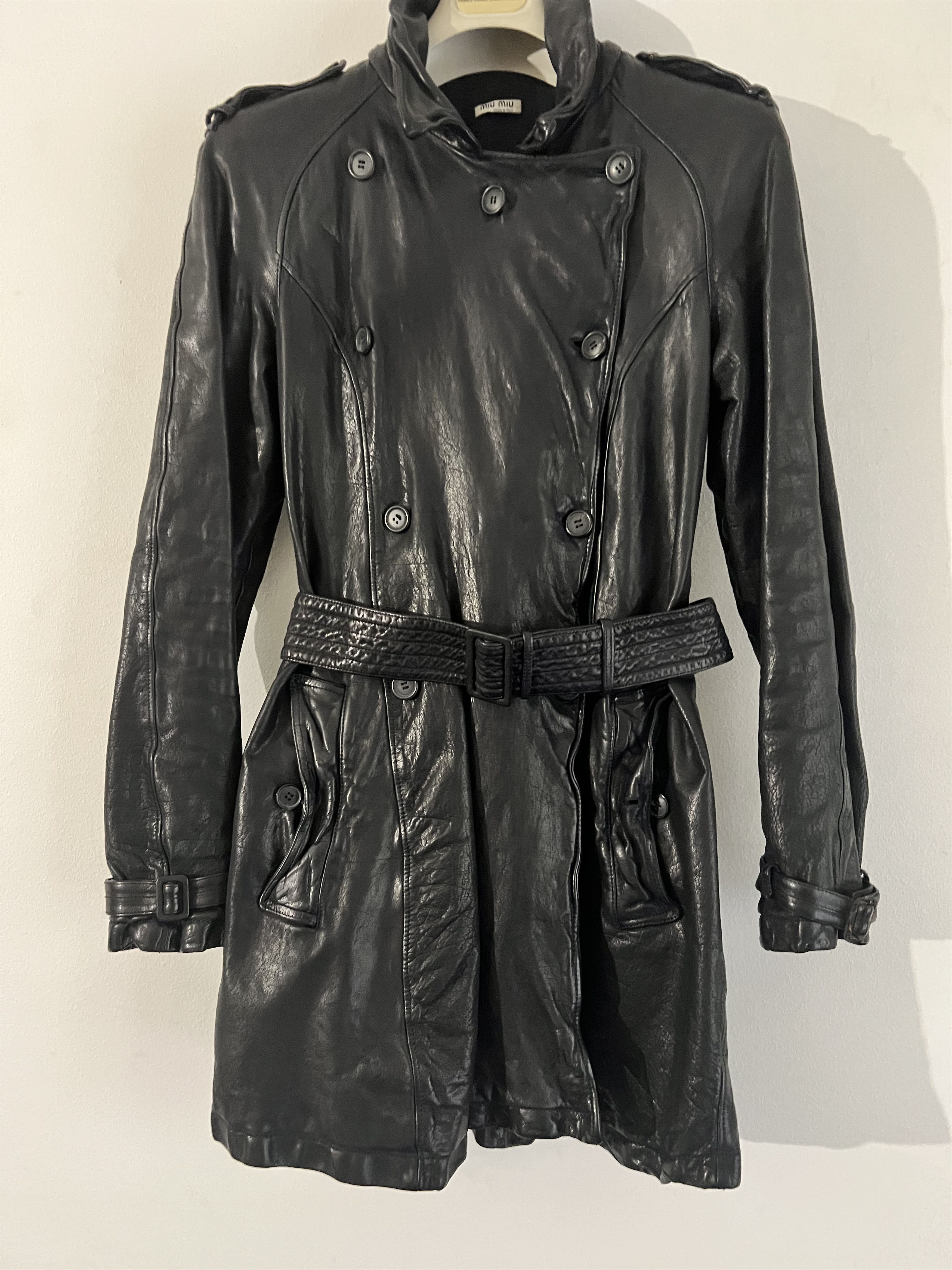 Miu Miu 9K RUNWAY MIU FW04 TRENCH Size L / US 10 / IT 46 - 6 Thumbnail