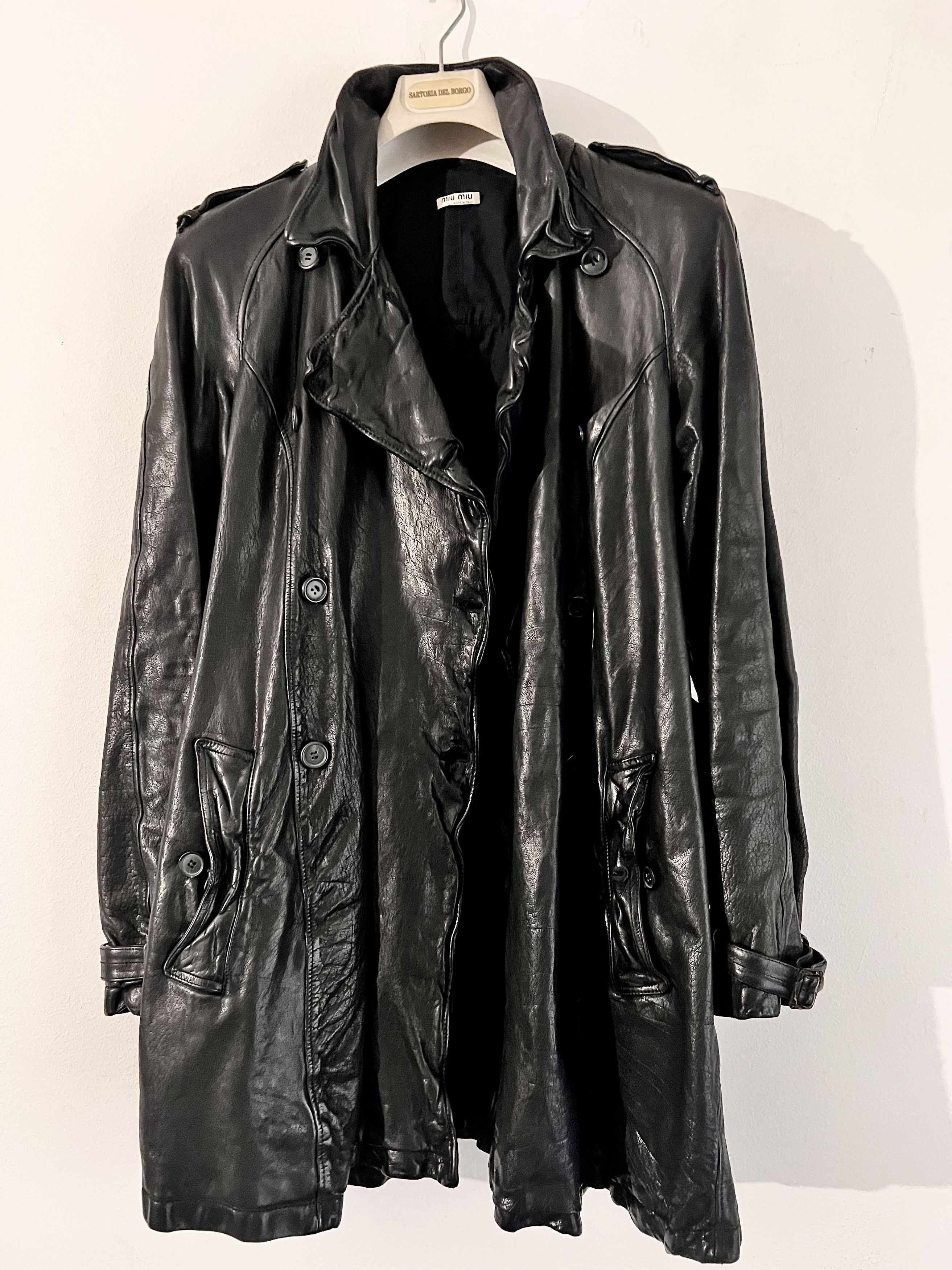 Miu Miu 9K RUNWAY MIU FW04 TRENCH Size L / US 10 / IT 46 - 4 Thumbnail
